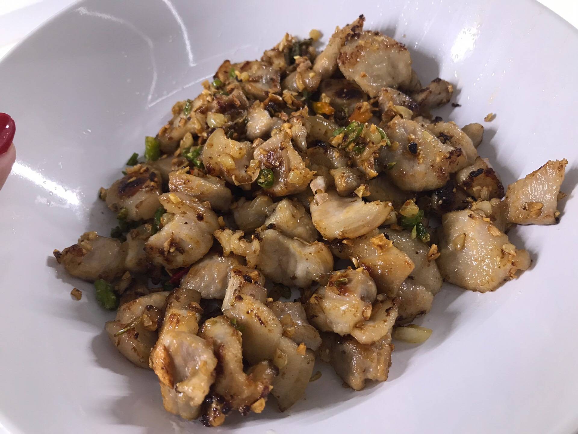 คีโต - หมูสามชั้นผัดพริกกระเทียม