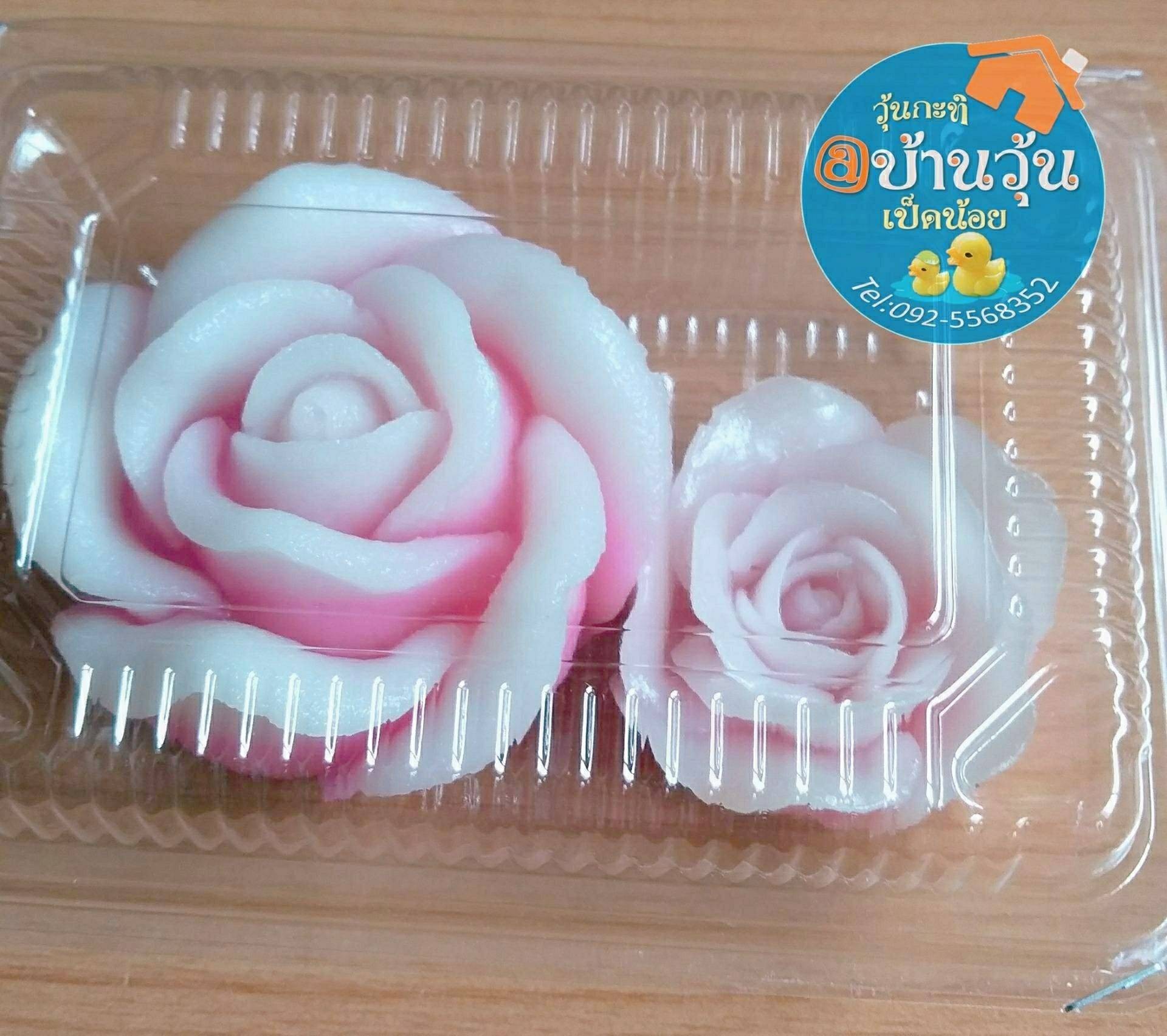 วุ้นกะทิมะพร้ามอ่อน กุหลาบแสนสวย