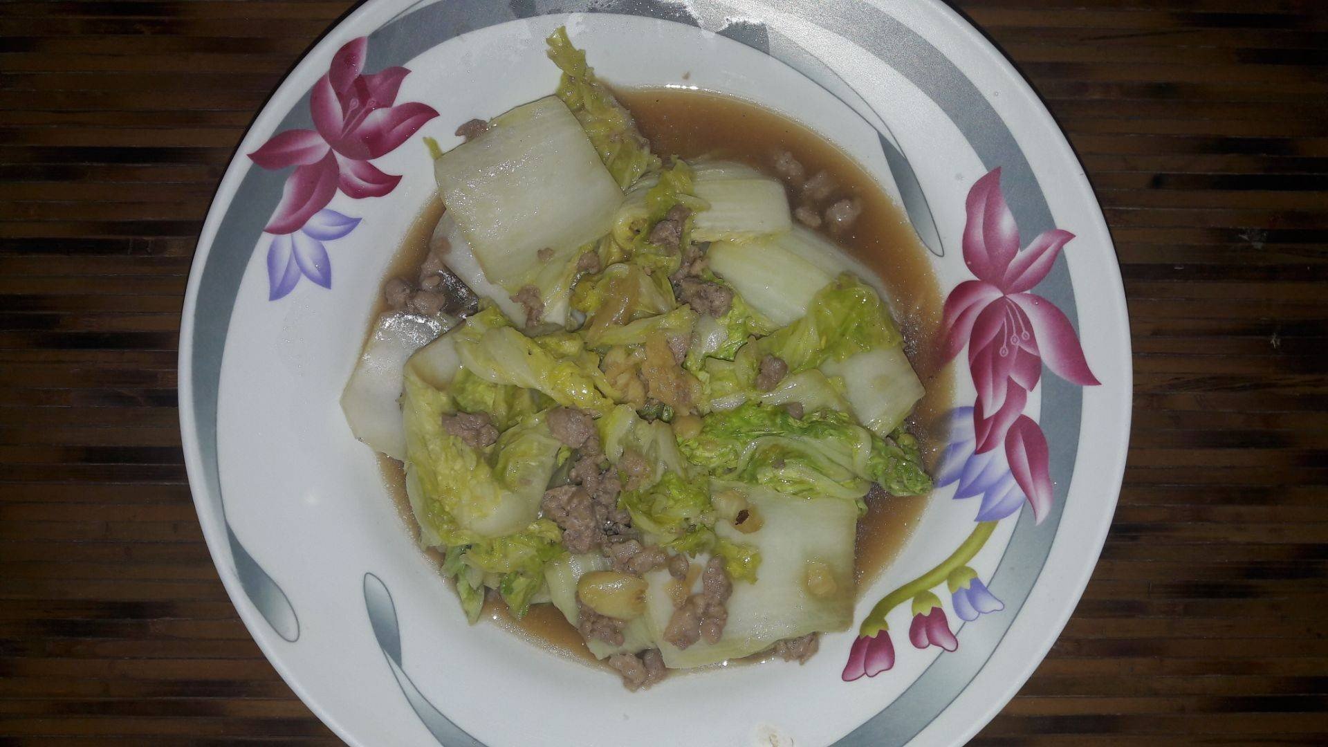 ผัดผักกาดขาวหมูสับ