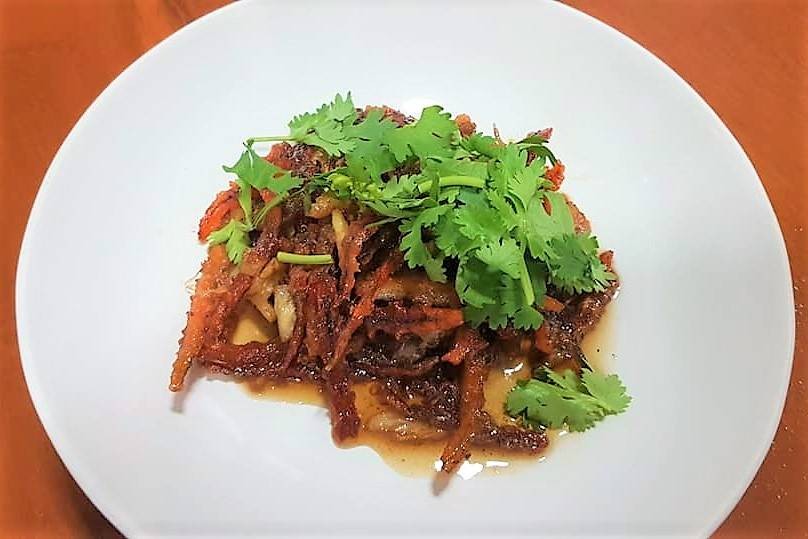 ไข่กั้งผัดพริกกระเทียม (เผ็ดน้อย)