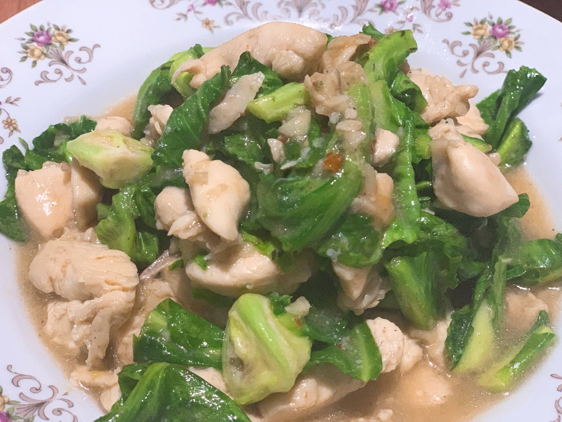 ผักแขนงผัดไก่