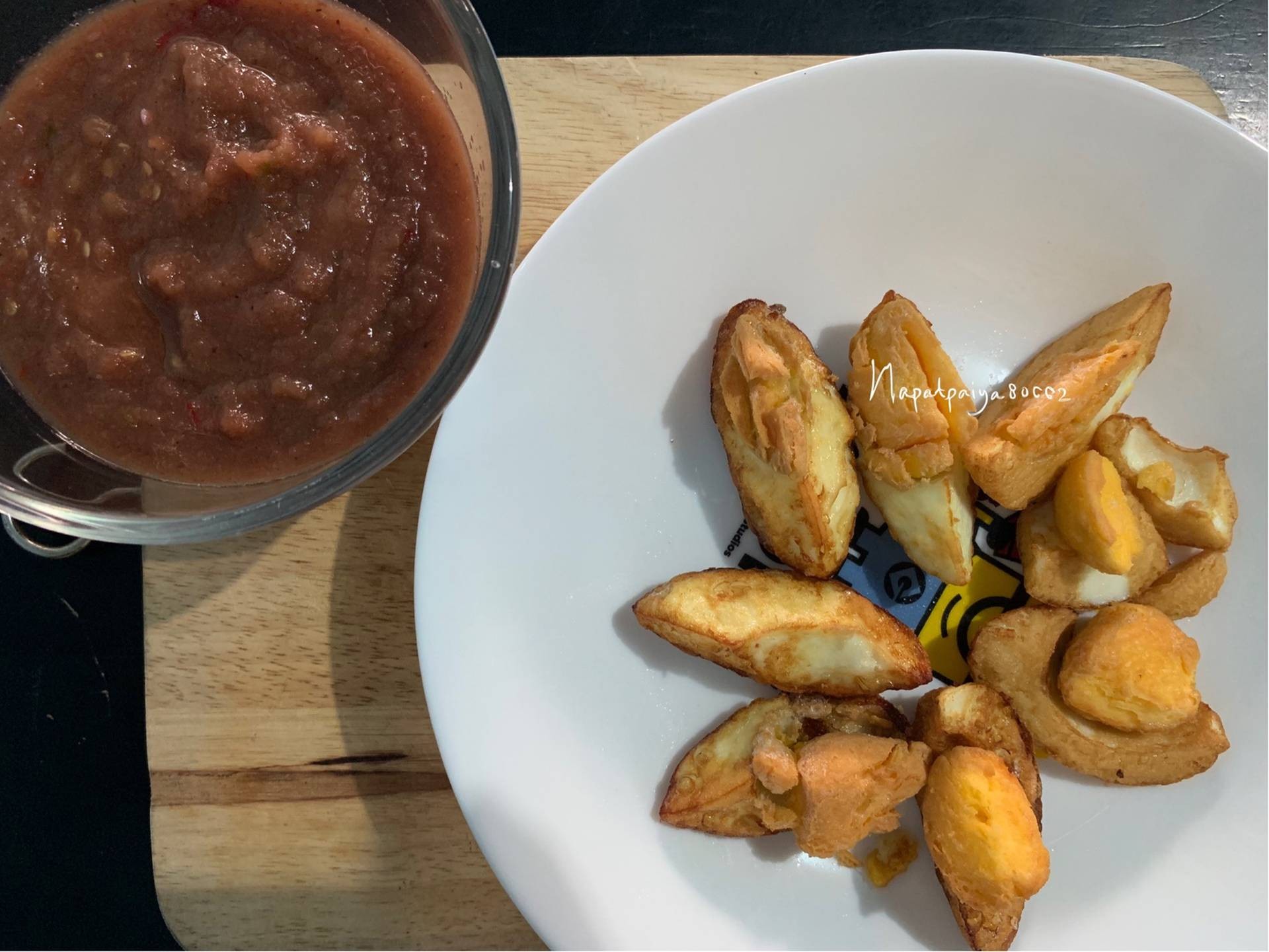 ไข่ต้มทอดน้ำพริกกะปิ