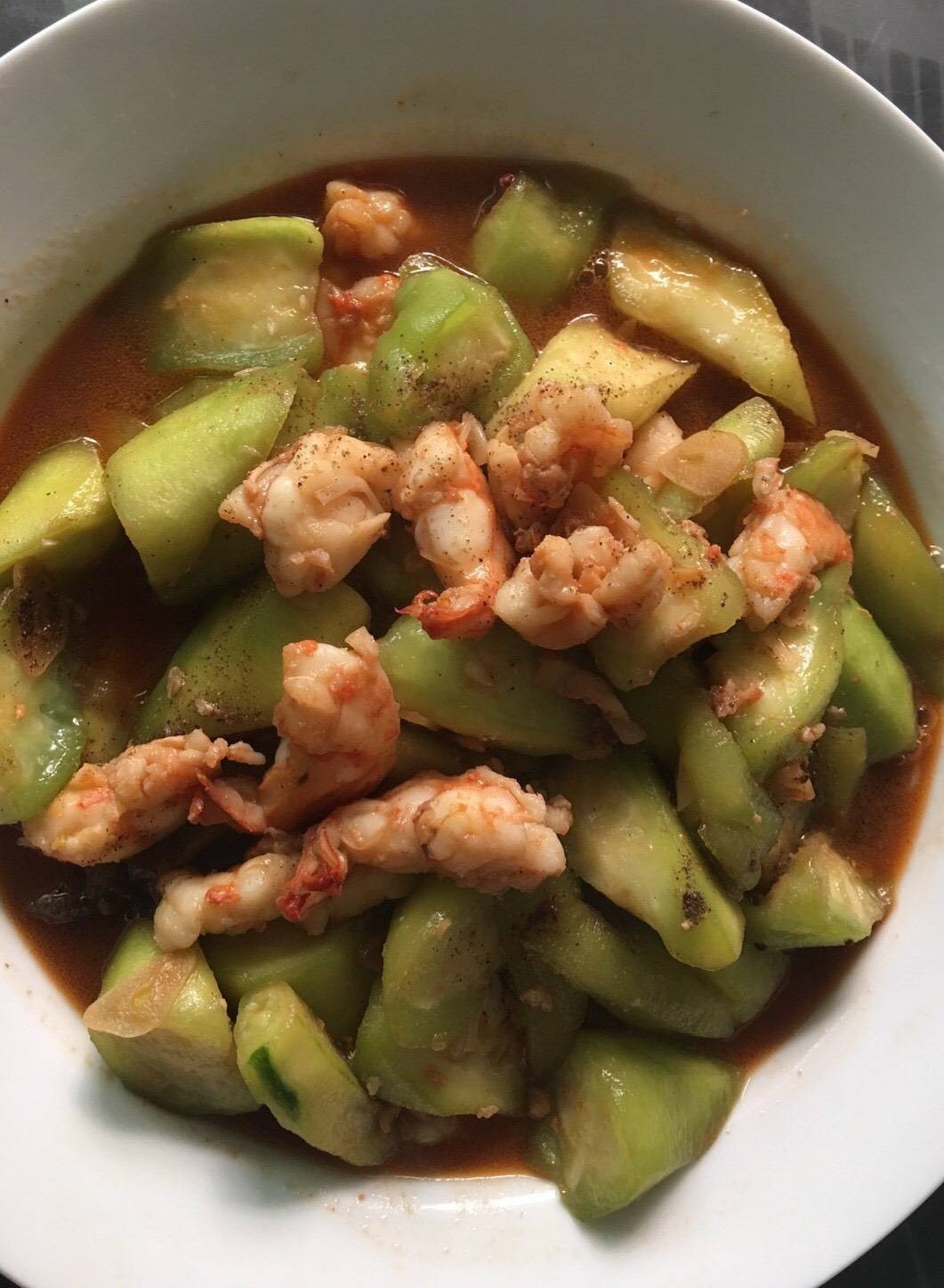 บวบผัดกุ้ง