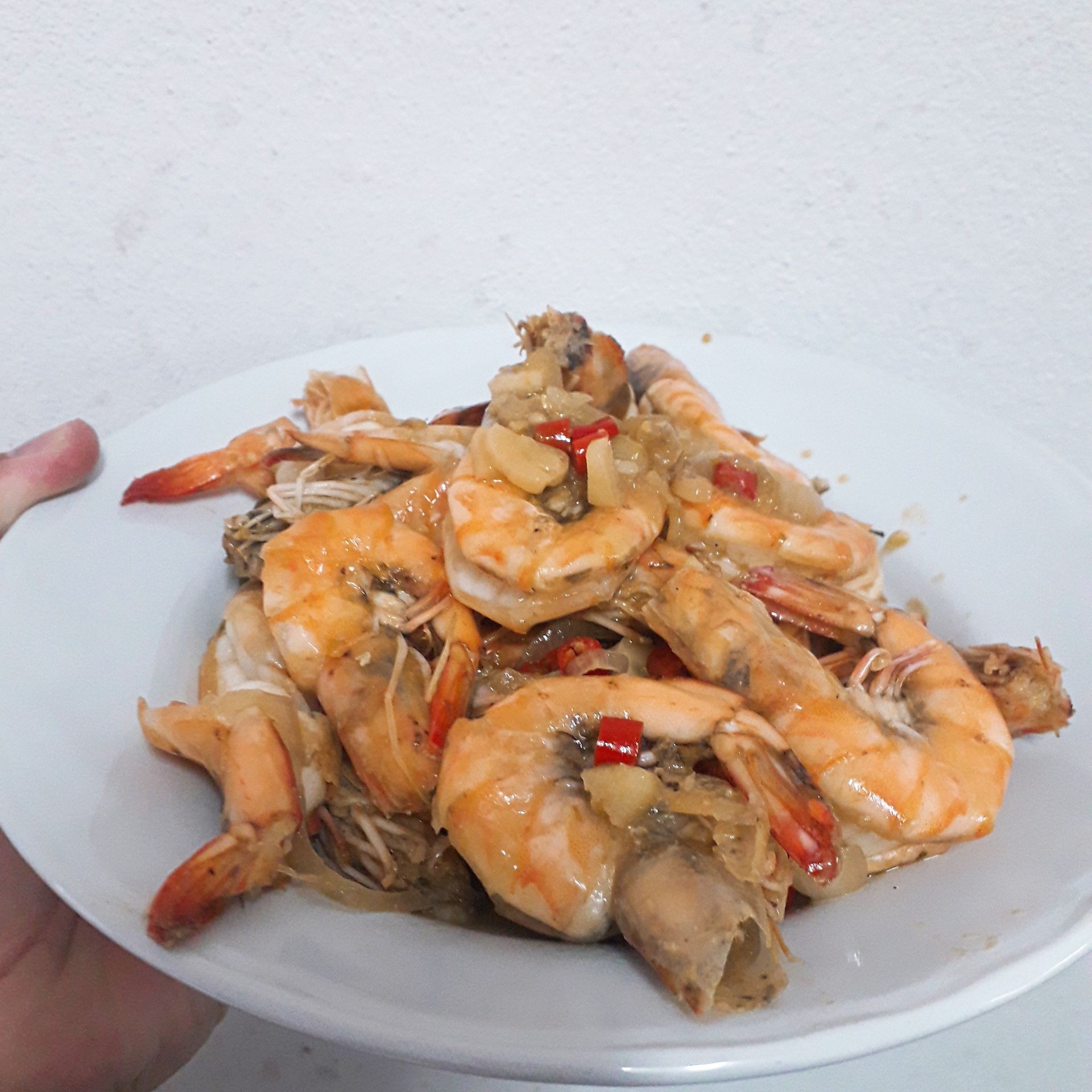 กุ้งผัดพริกสด