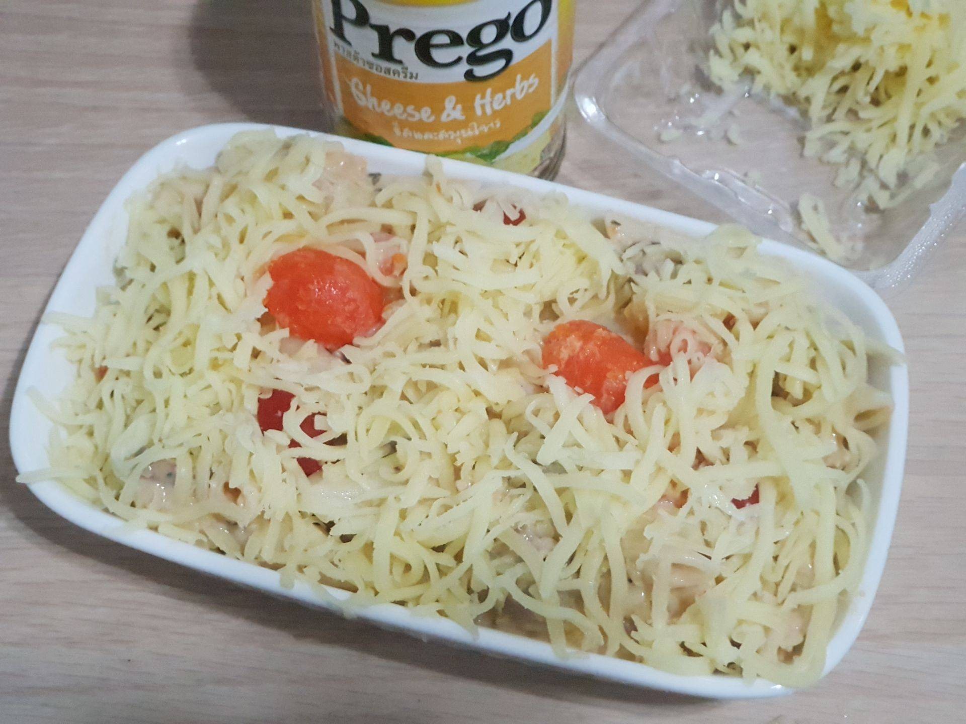 เพนเน่ไข่เค็มอบชีส