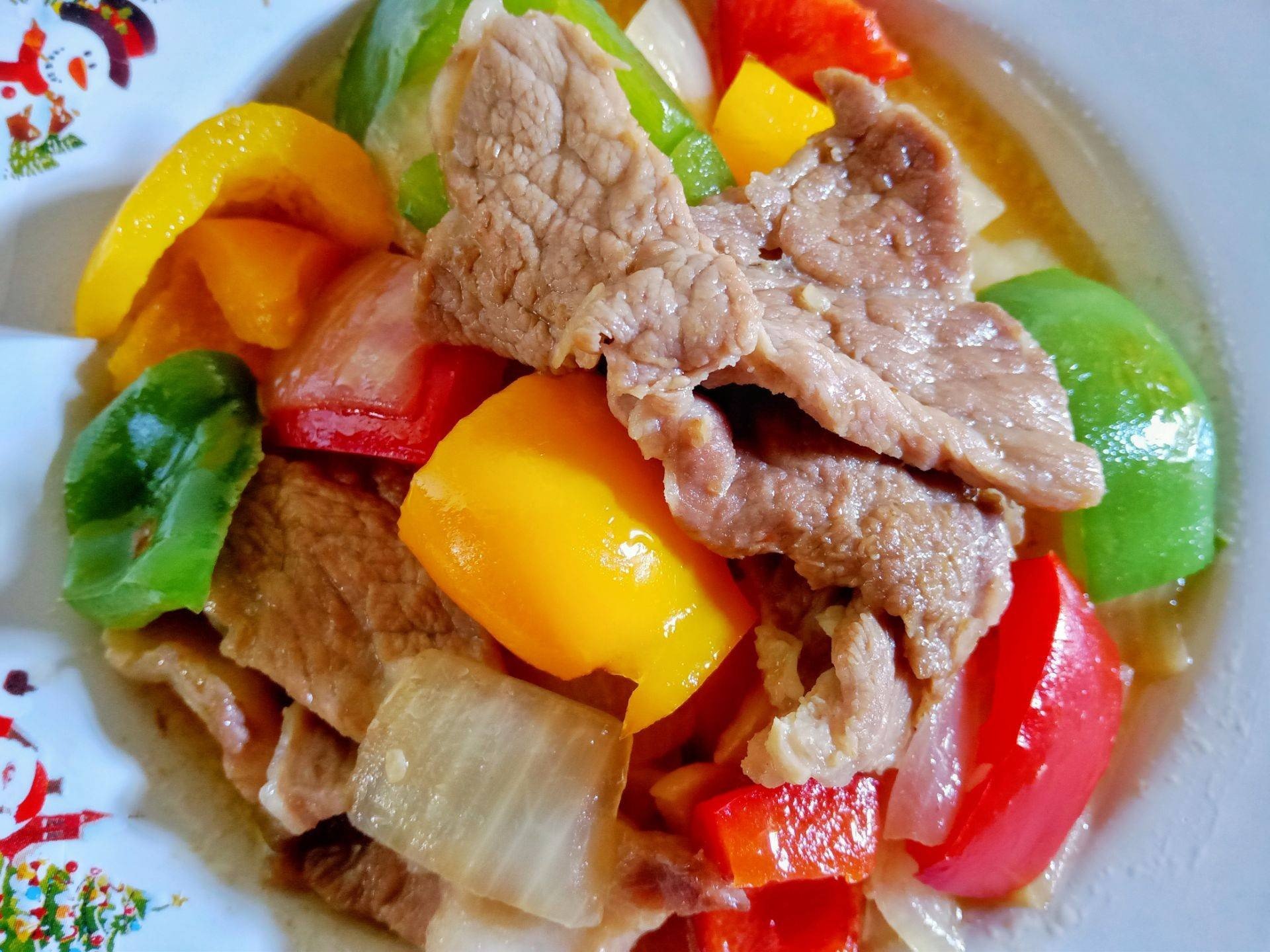 หมูผัดพริกหวาน
