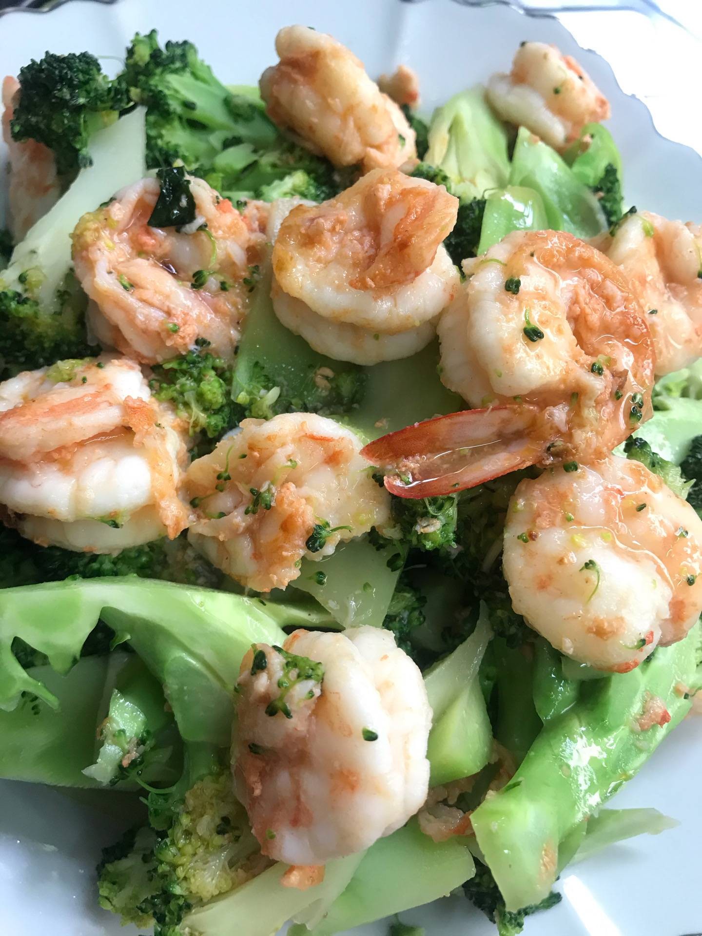 บล็อคโคลี่ผัดกุ้ง 