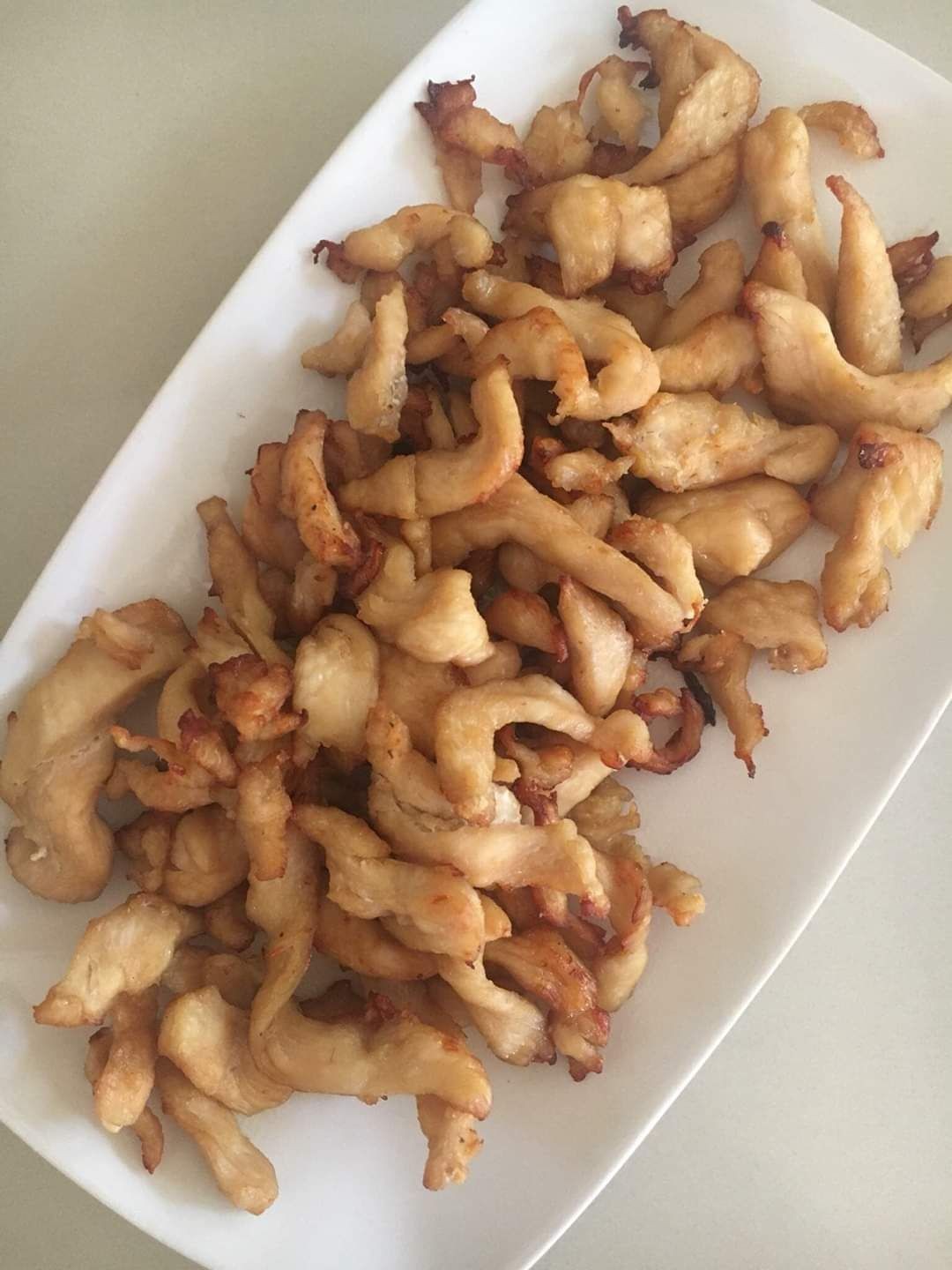 อกไก่เส้นทอดไร้น้ำมัน