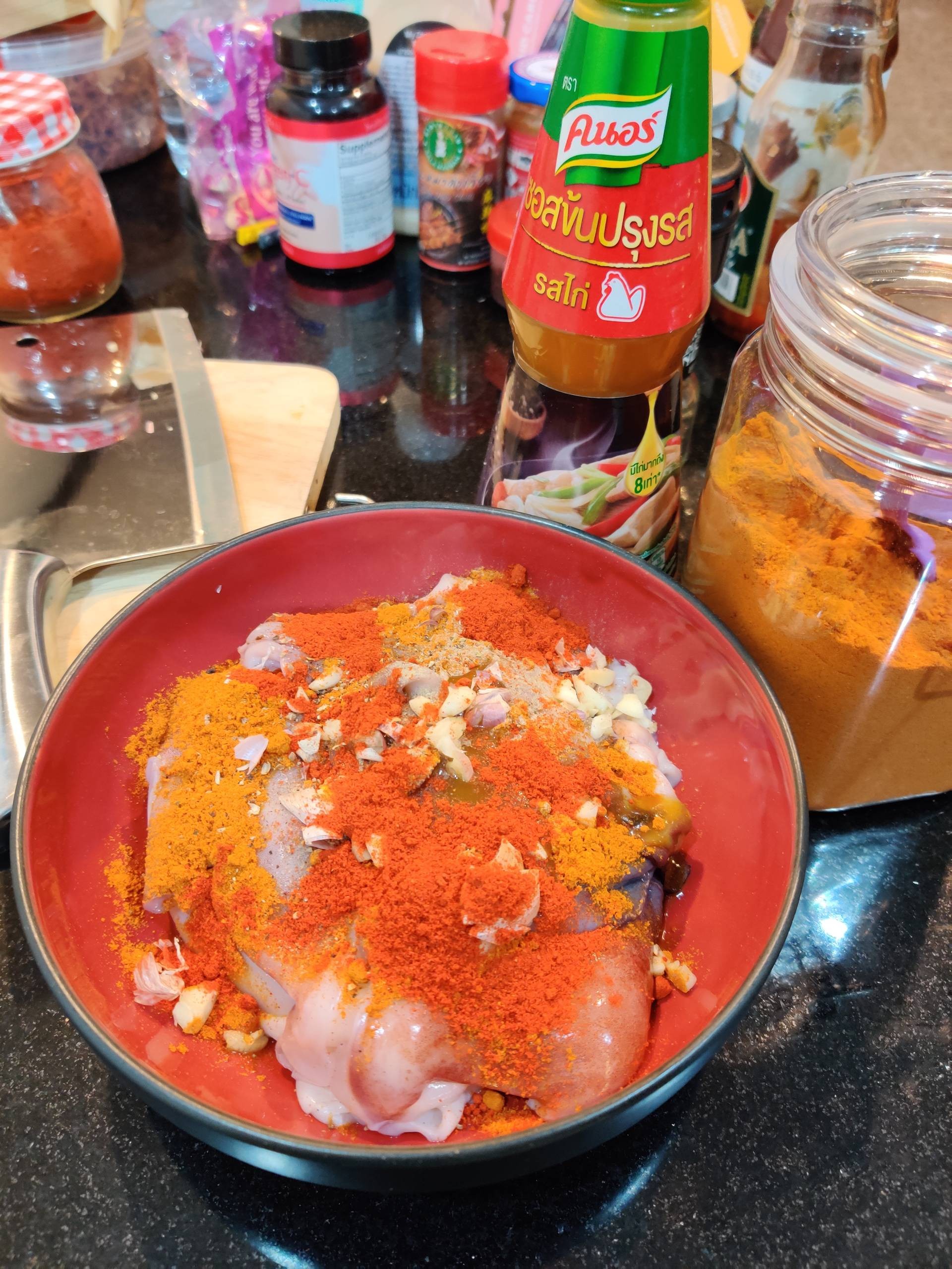 หมึกย่าง พริกปาปริก้า