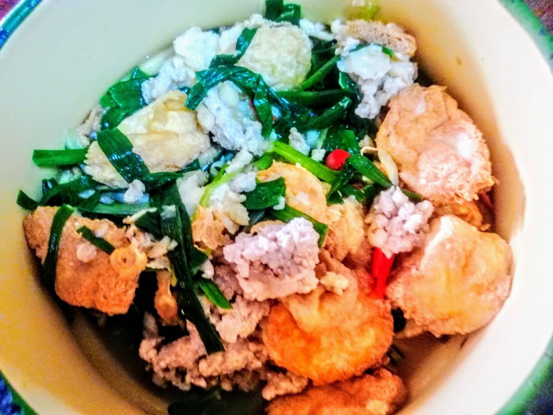 เต้่าหู้ไข่ผัดต้นหอม