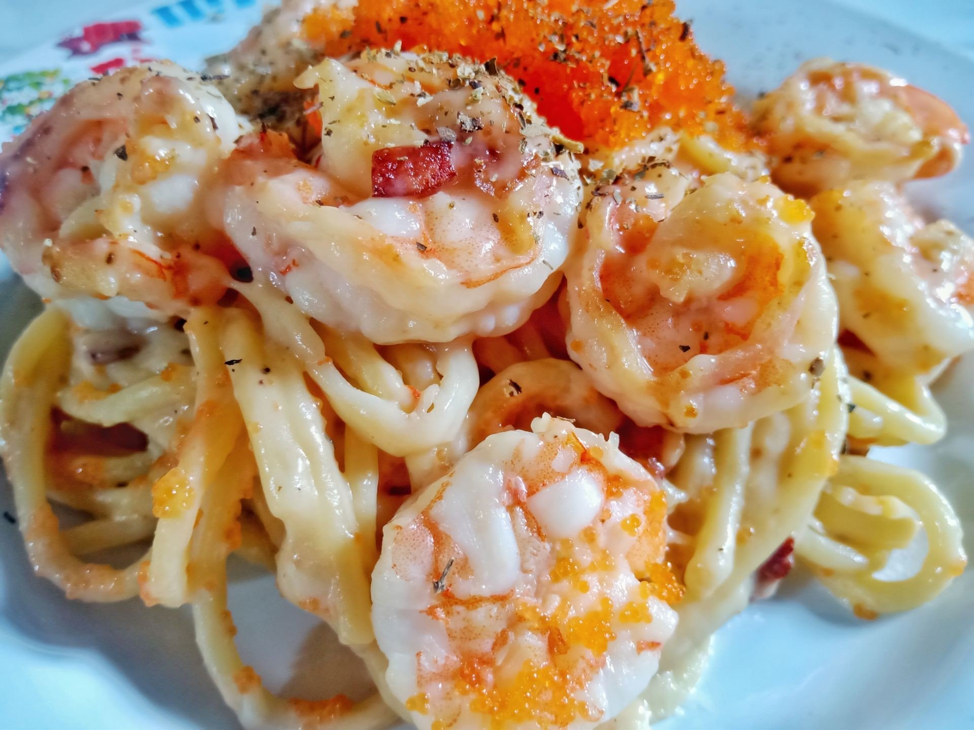 สปาเก็ตตี้ครีมไข่กุ้ง 🦐