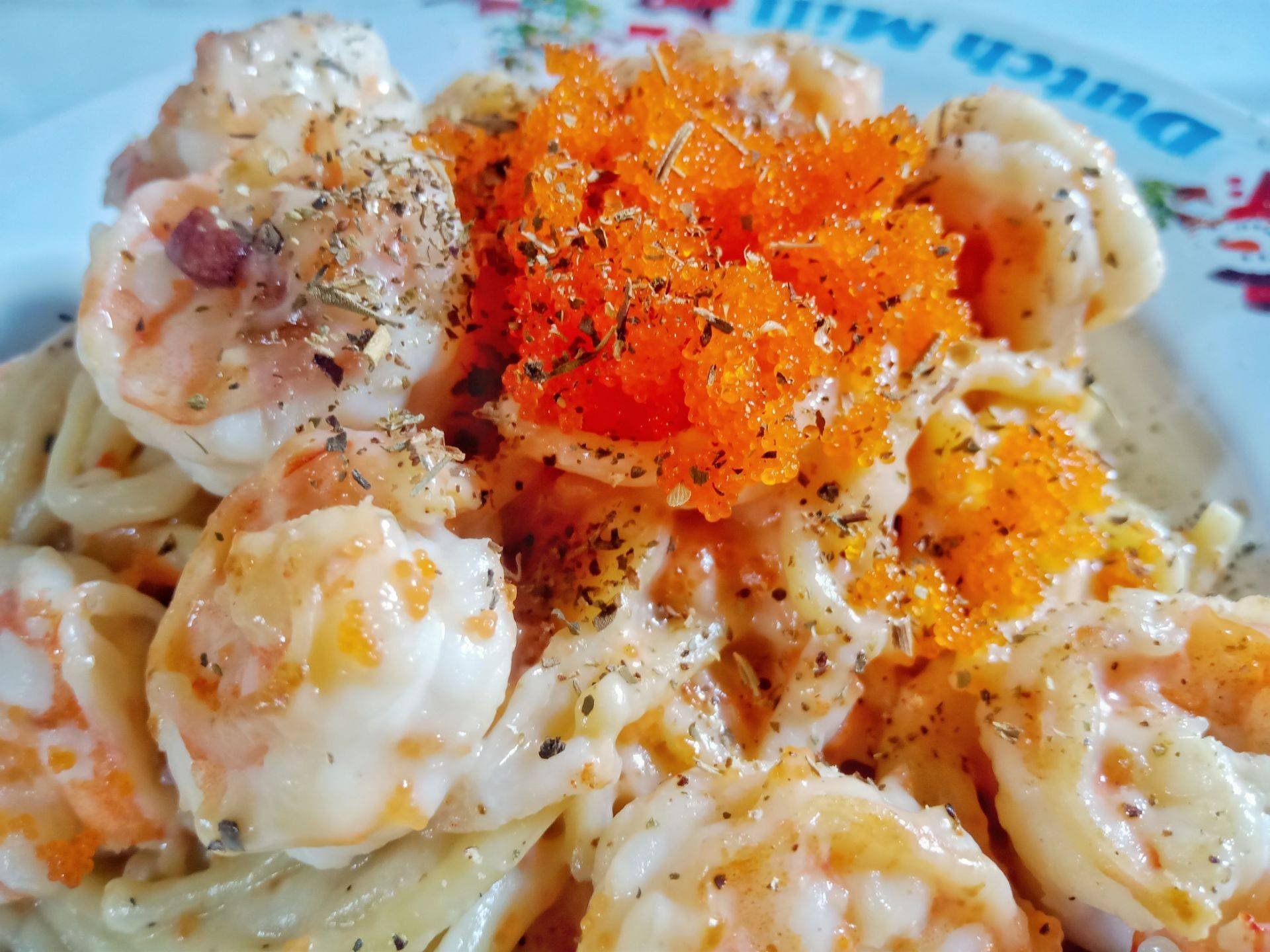 สปาเก็ตตี้ครีมไข่กุ้ง 🦐