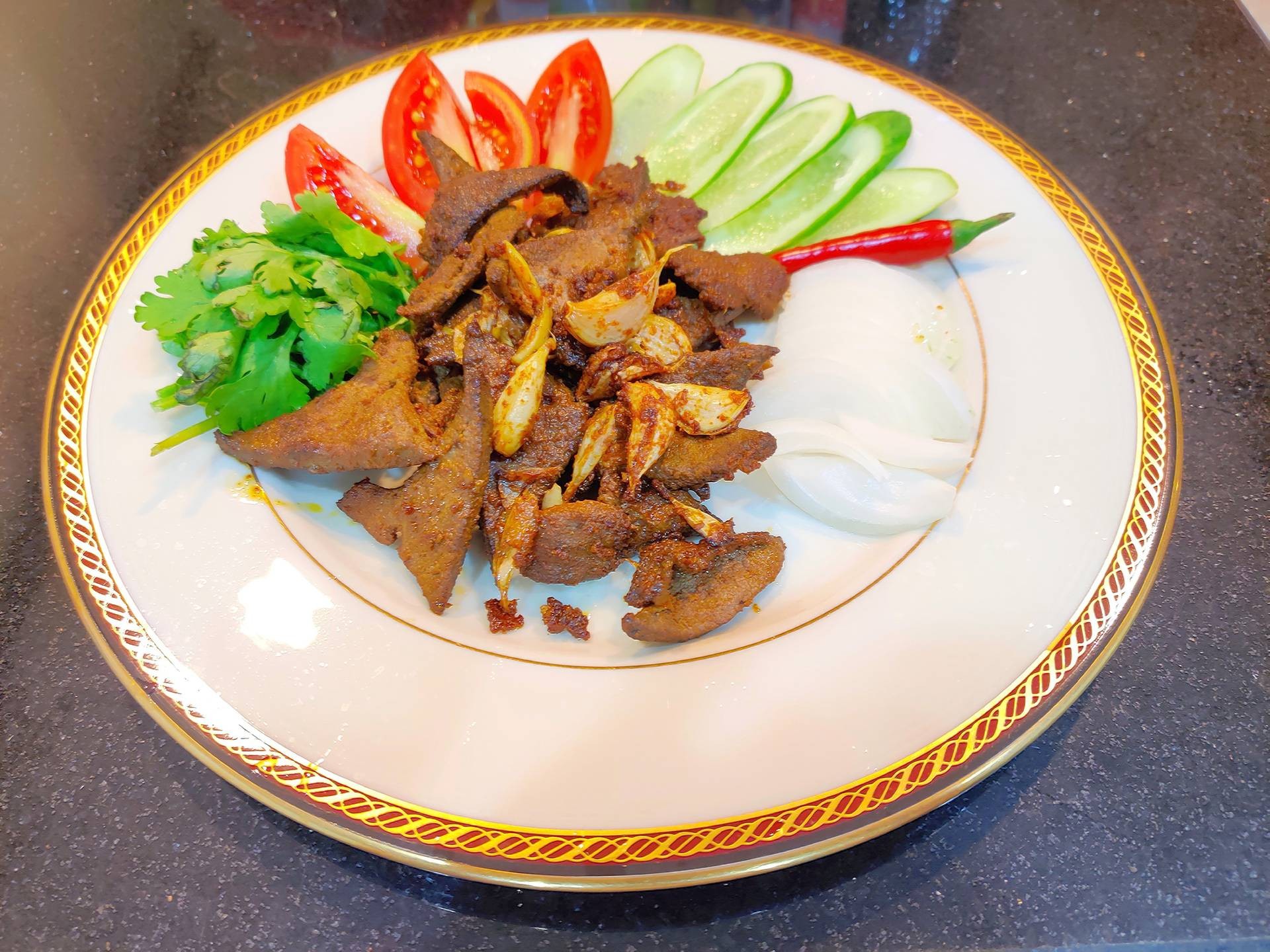 ตับทอดกระเทียมพริกไทย