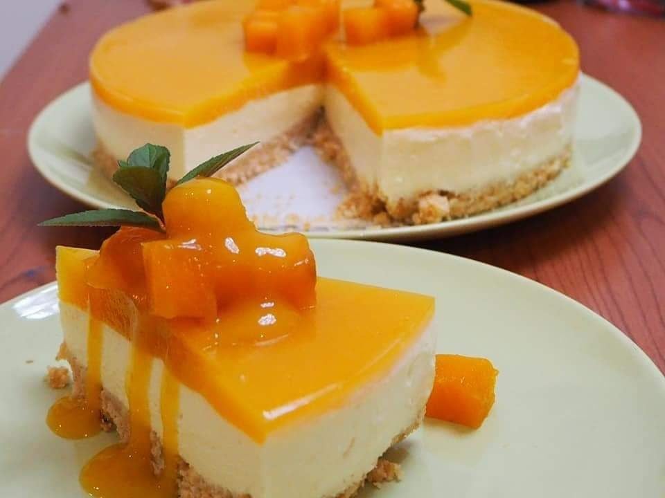 ชีสเค้กมะม่วง Mango cheesecake