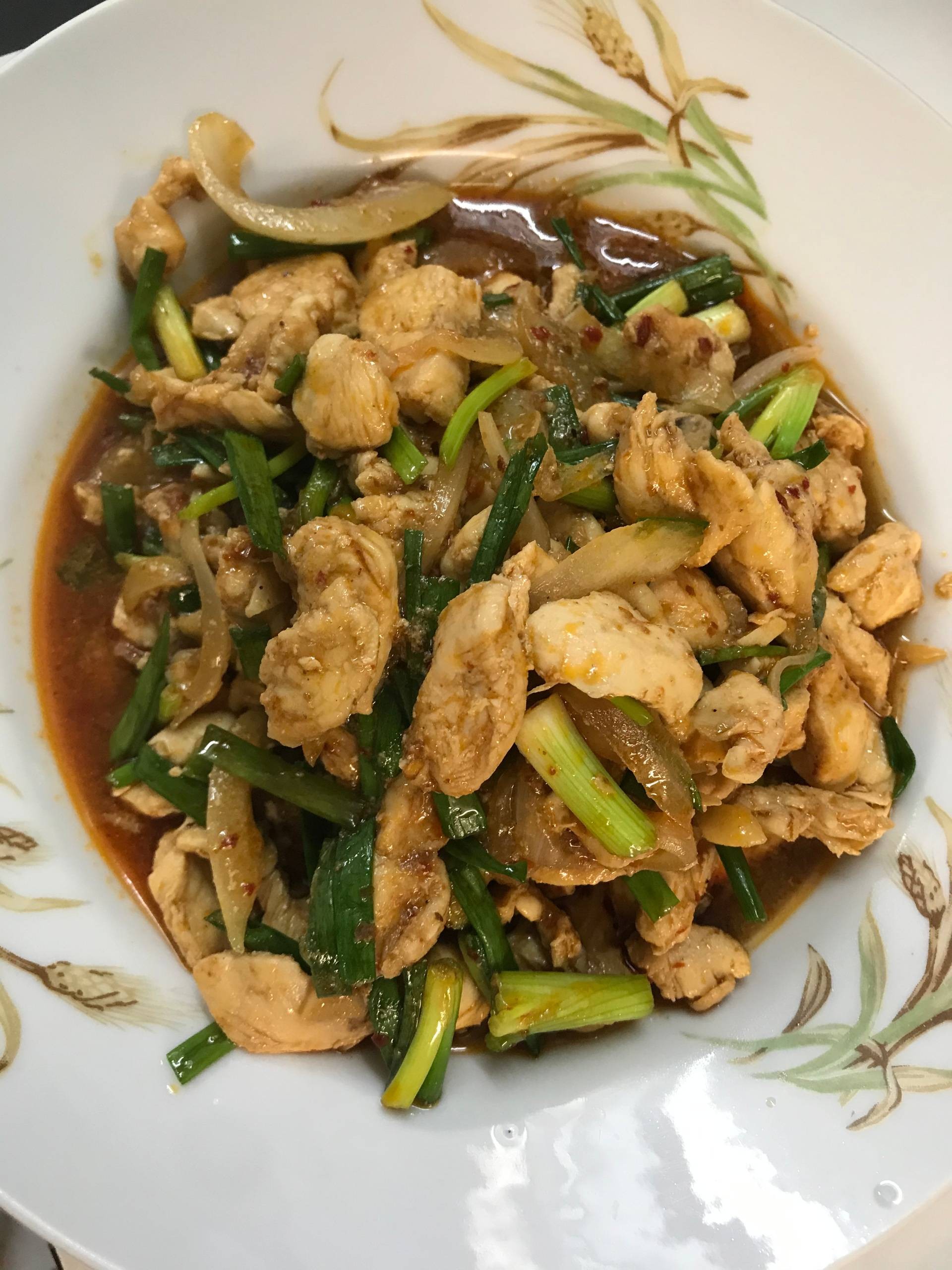 สันในไก่ผัดน้ำพริกเผา 