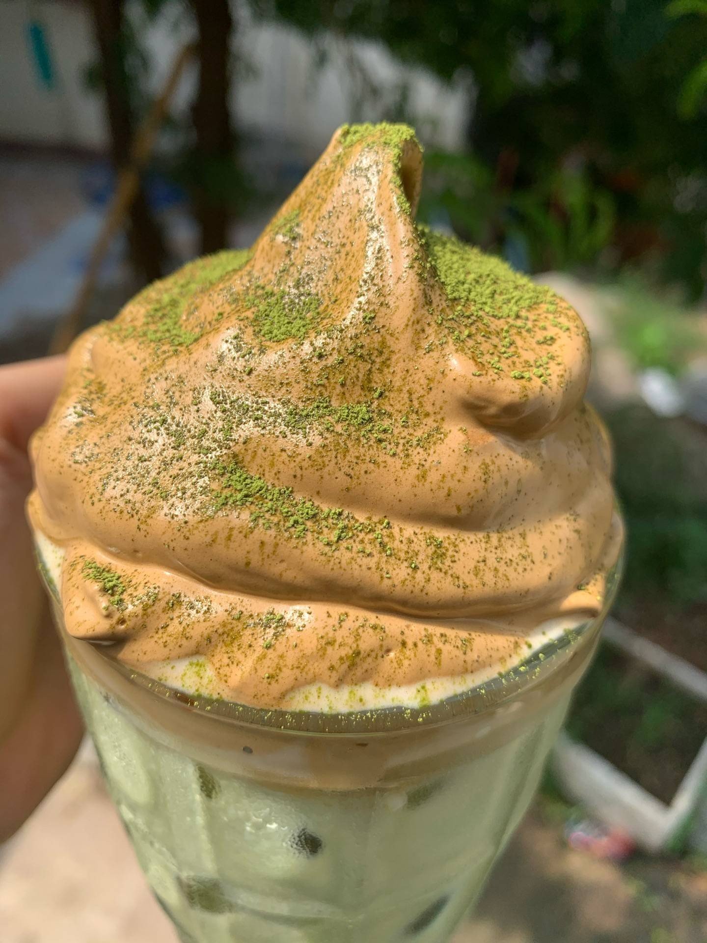 ชาเขียวนมสดฟองแฟ...นุ่มๆ🍵