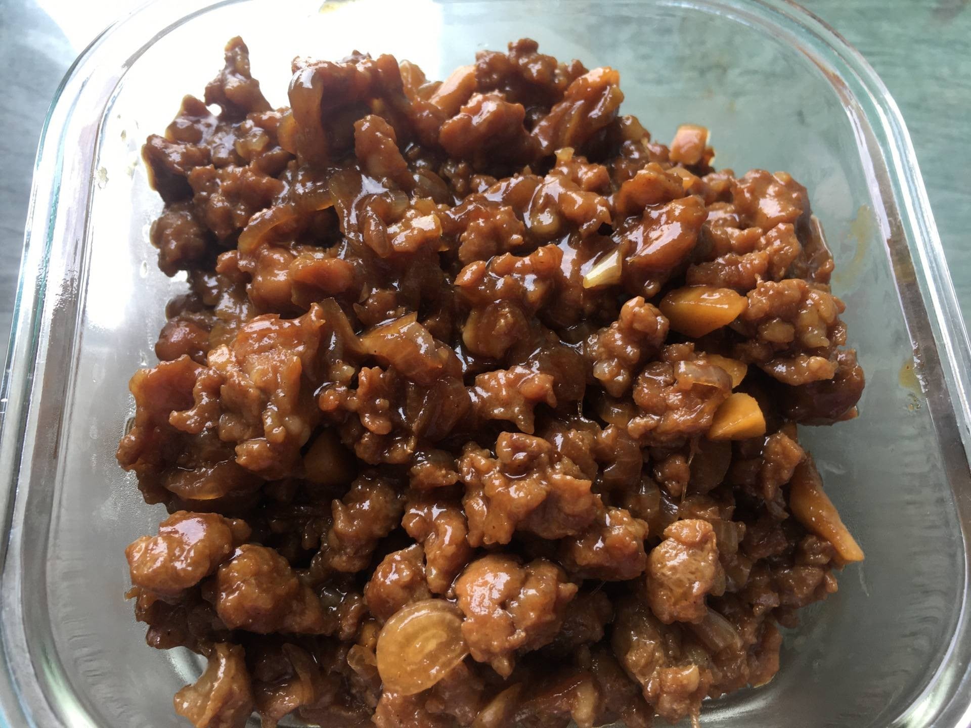 หมูสับผัดซีอิ๊วดำหวาน
