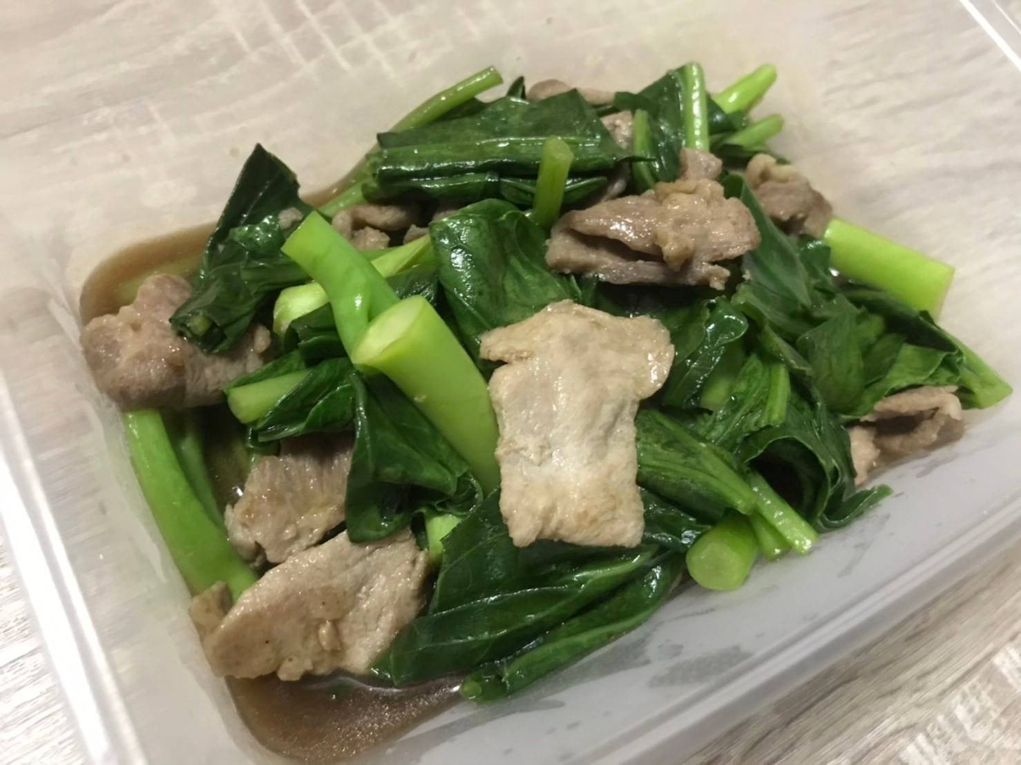 คะน้าหมูน้ำมันหอย