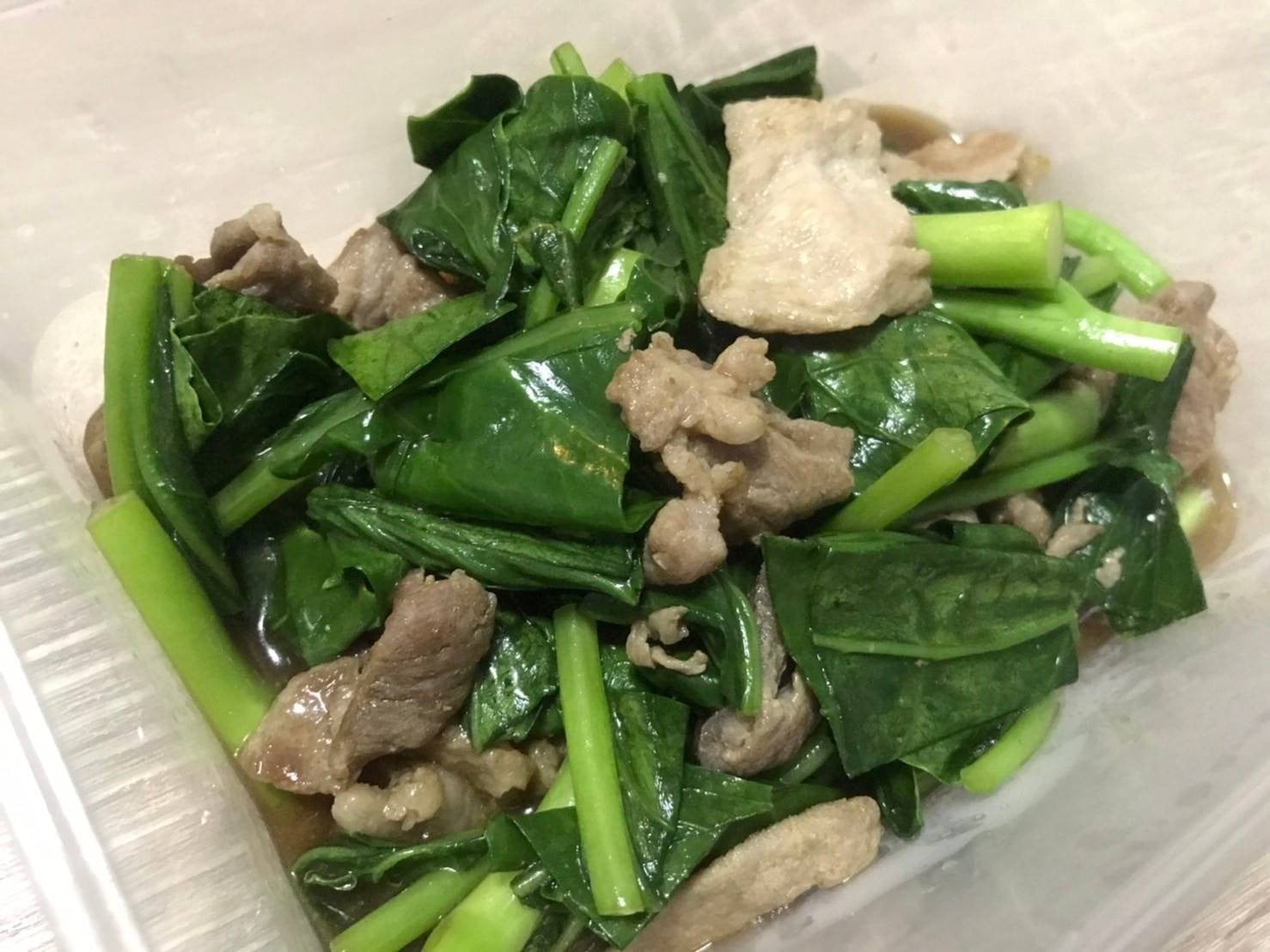 คะน้าหมูน้ำมันหอย