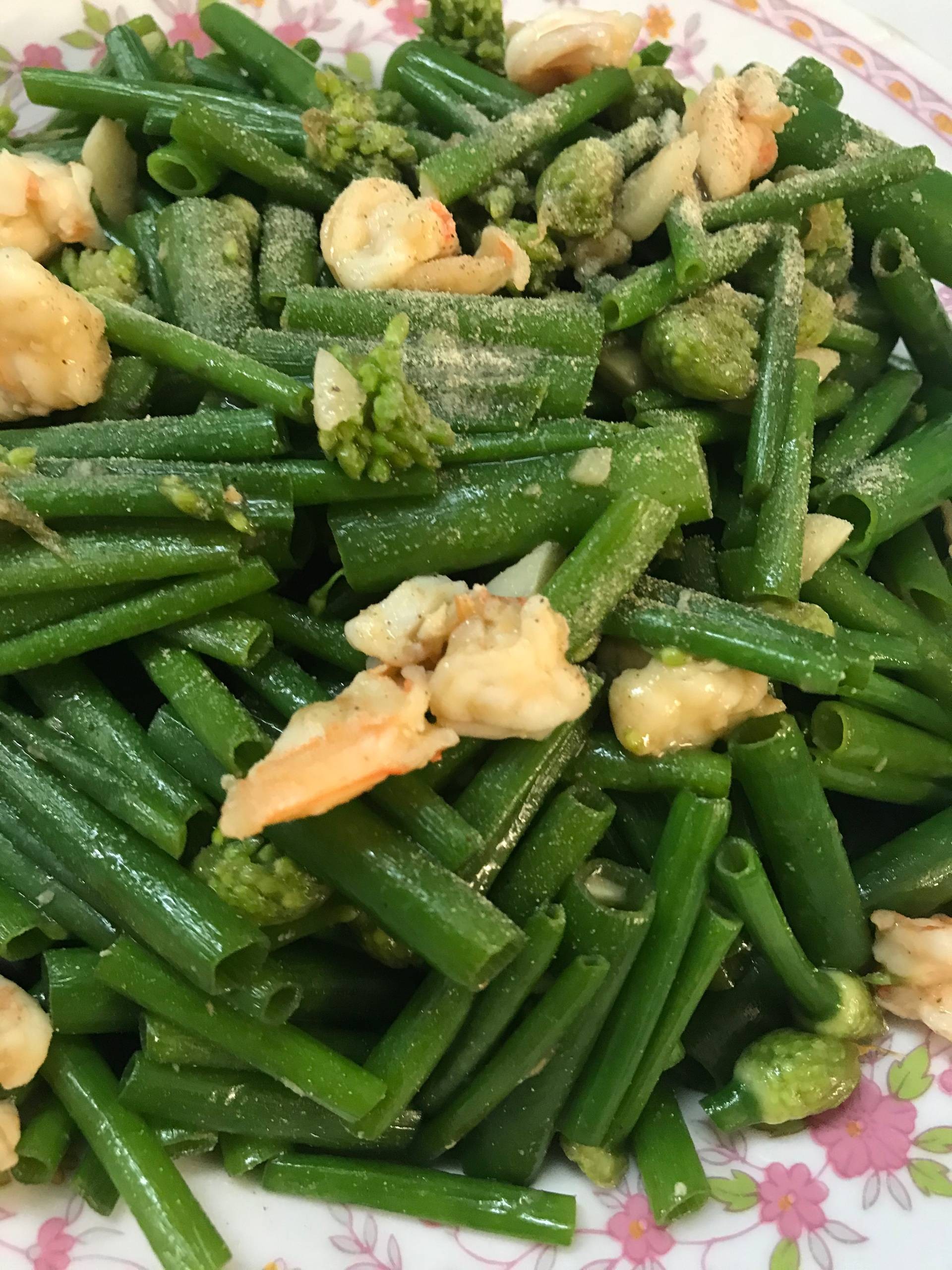 ดอกหอมผัดกุ้ง