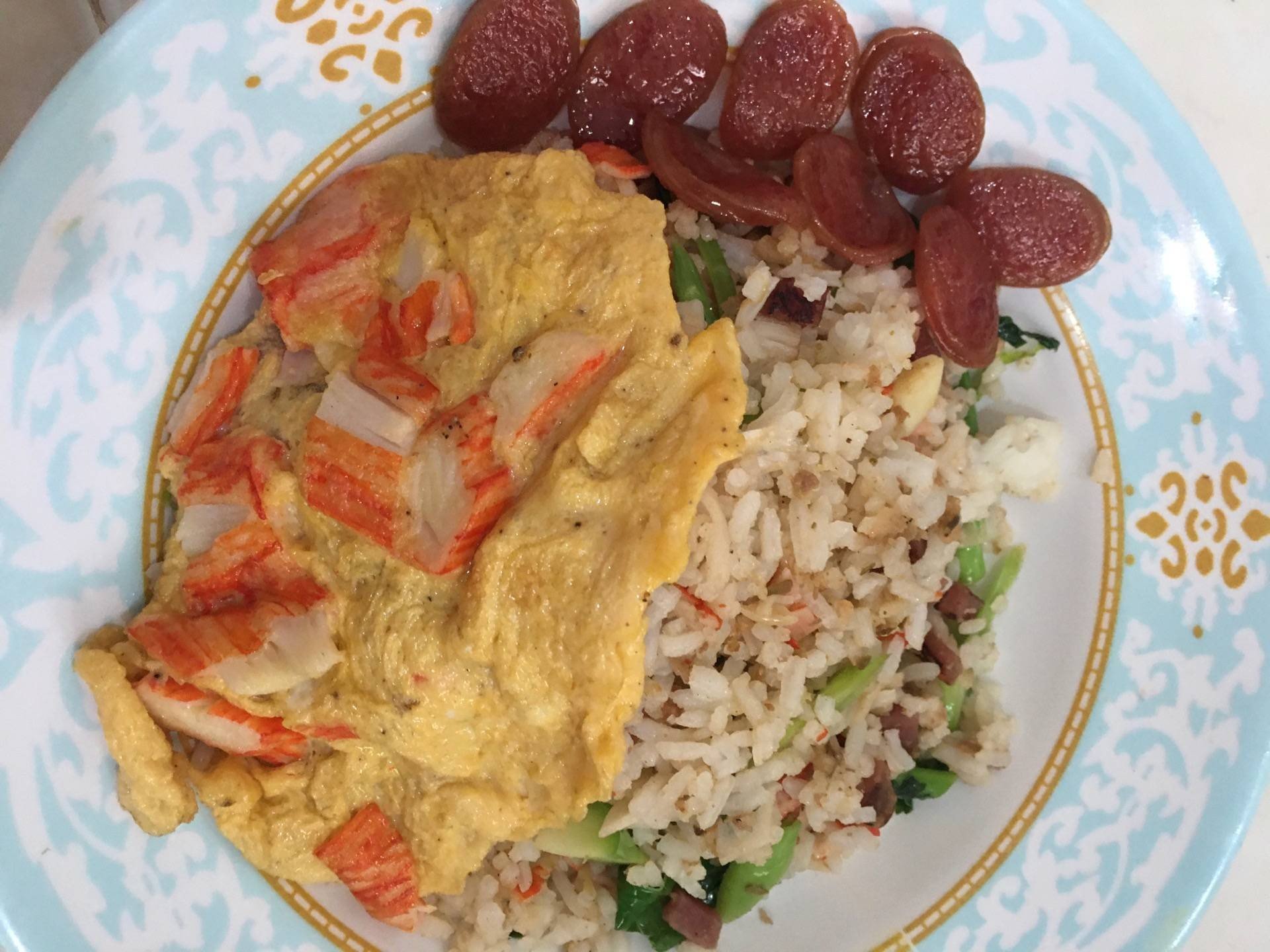 ข้าวผัดกุนเชียงน้ำพริกมะขาม