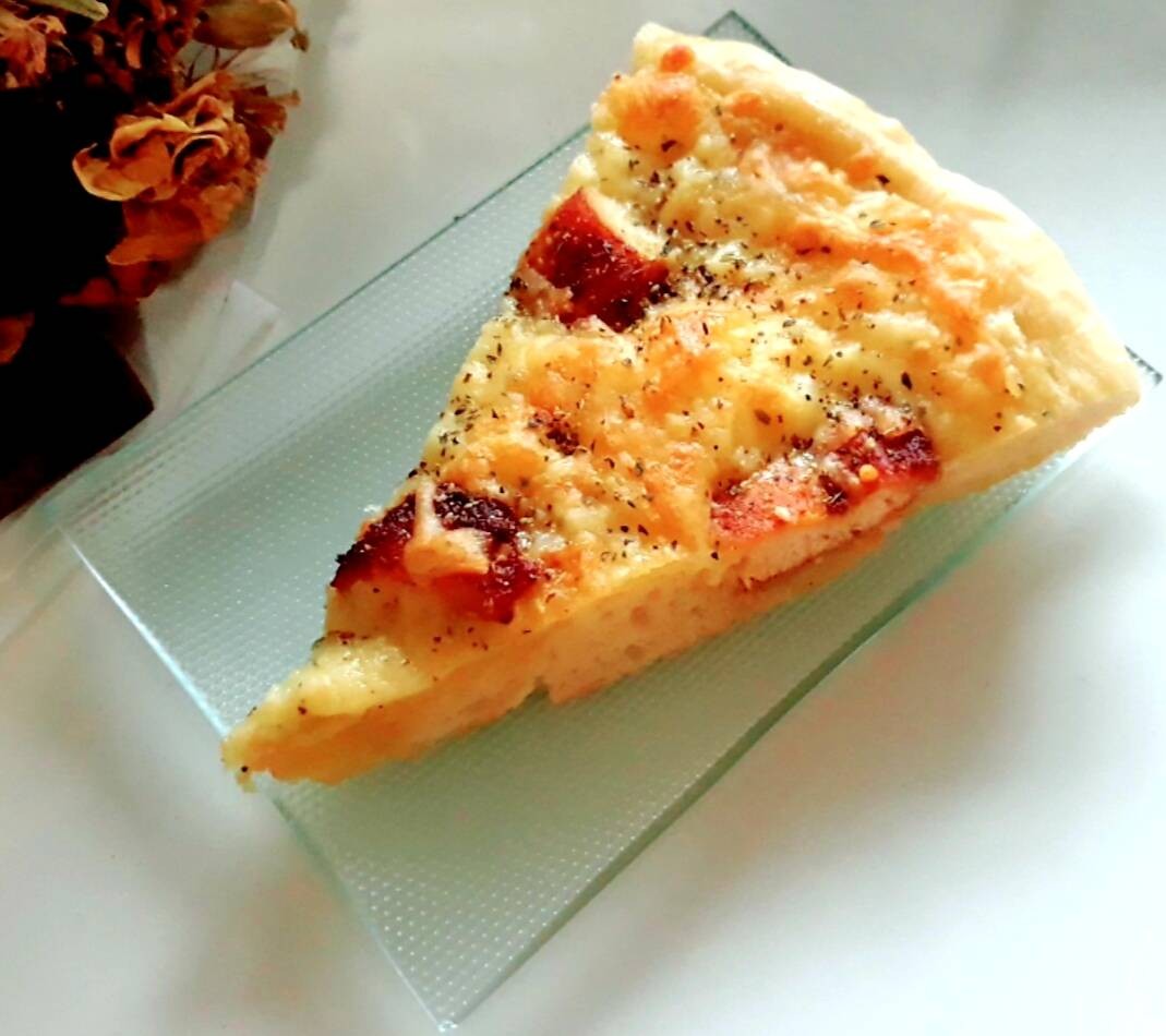 โฮมเมดพิซซ่าแป้งหนานุ่ม 🍕พิซซ่าไก่บาบีคิวซอสเนยกระเทียม  