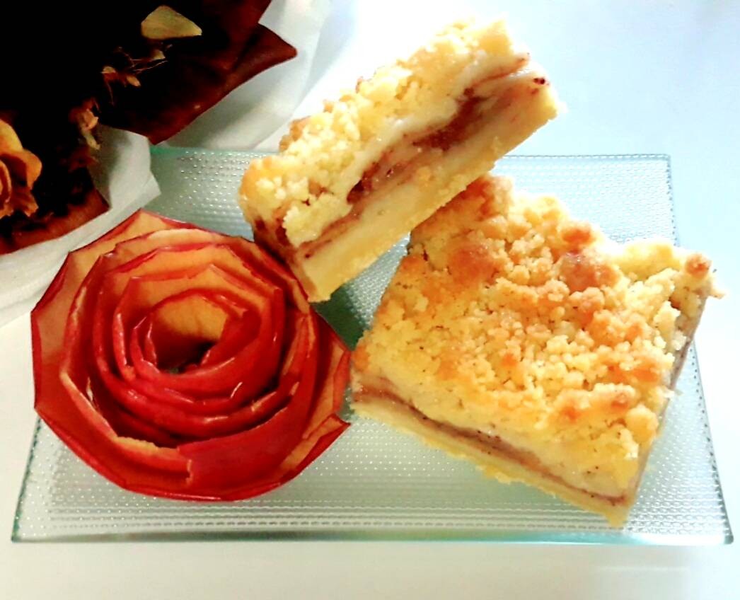 แอปเปิ้ลช็อตเบรดบาร์ Apple Crisp Shortbread Bars/Apple Crisp Bars 