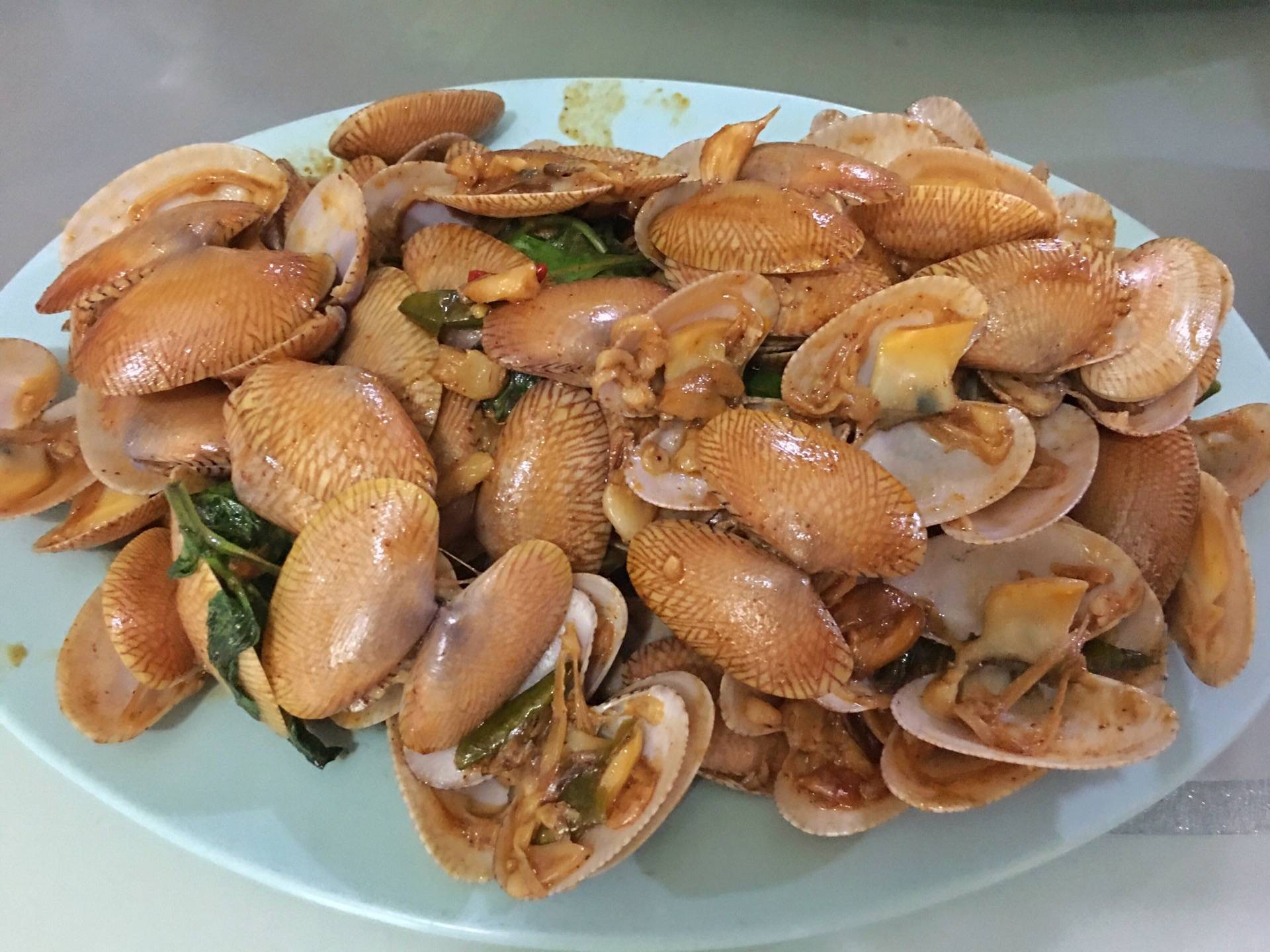 หอยลายผัดพริกเผา