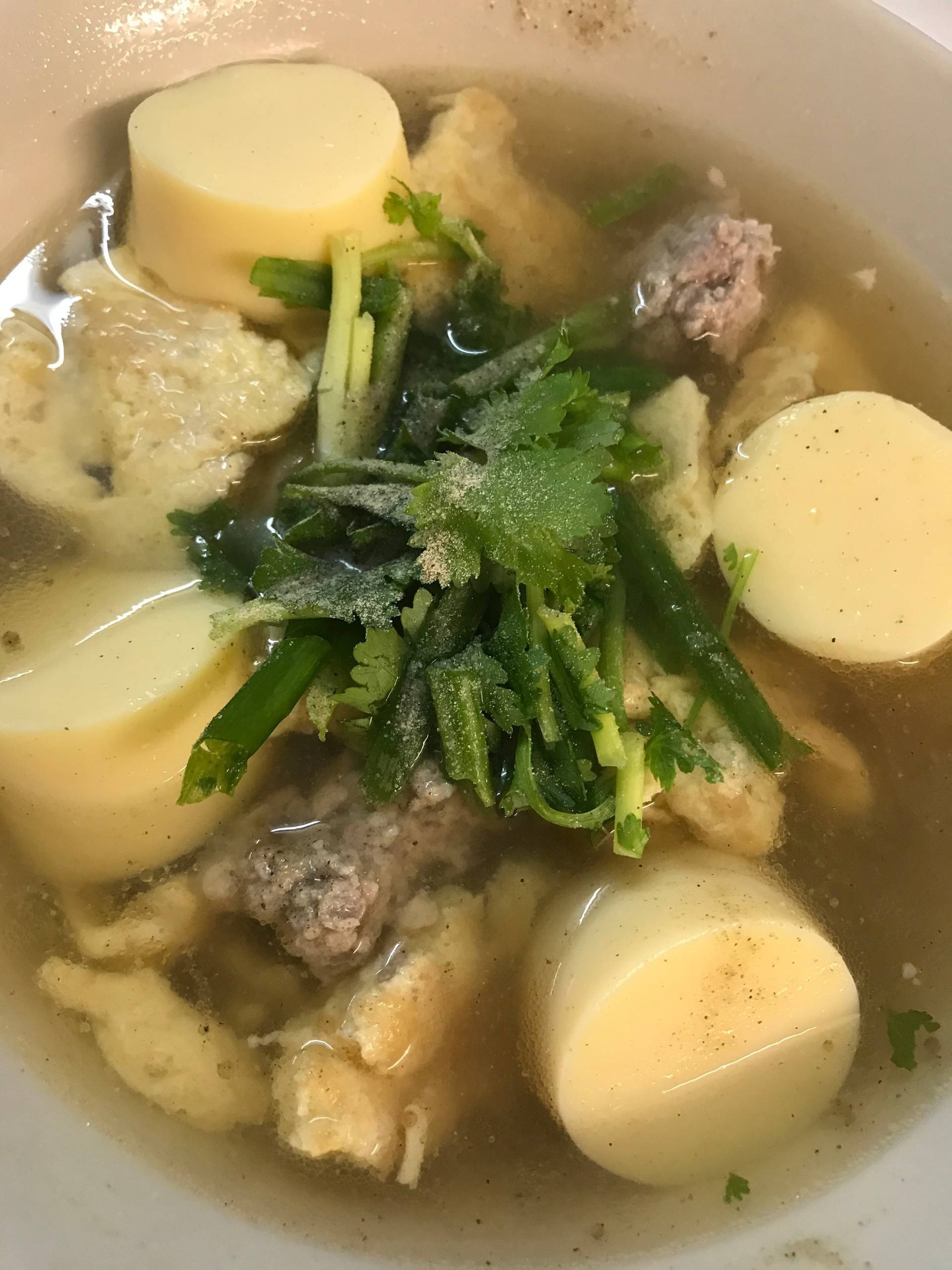 ต้มจืดไข่น้ำ แบบไข่เจียวหมูสับ 