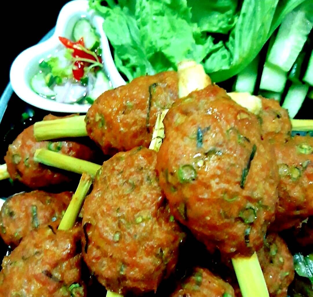 ทอดมันหมูเด้งพันตะไคร้ (แบบอบ)thai spicy pork cake with lemongrass