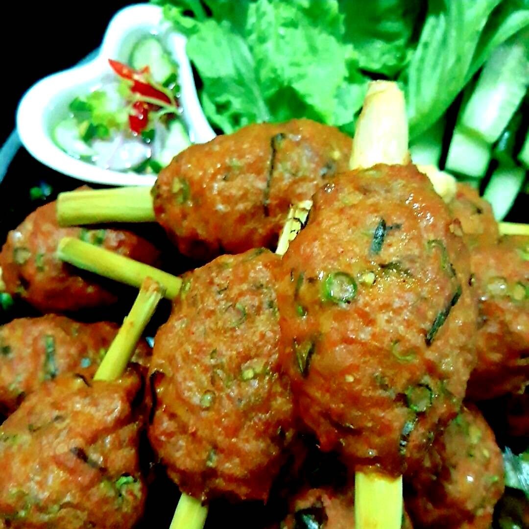 ทอดมันหมูเด้งพันตะไคร้ (แบบอบ)thai spicy pork cake with lemongrass