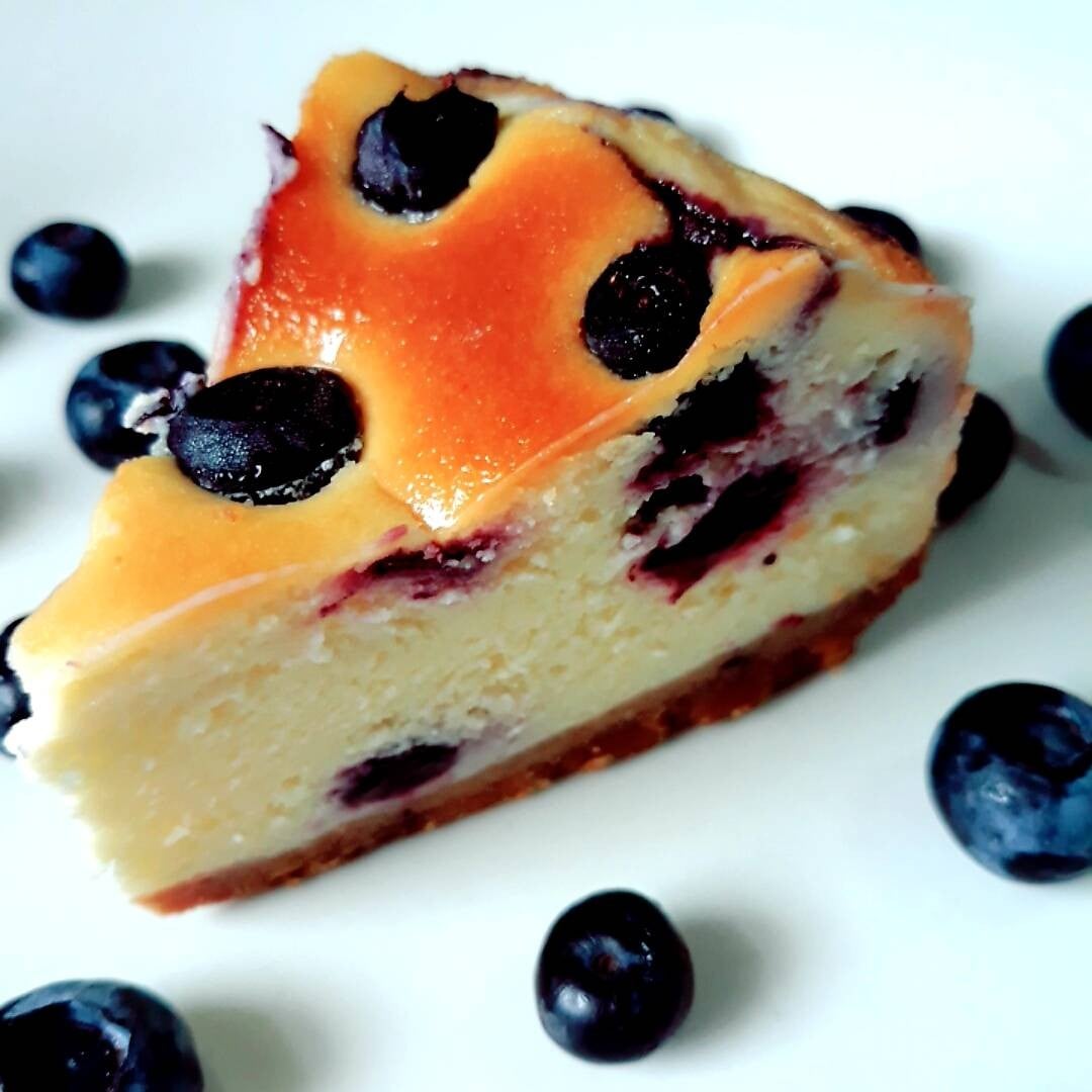 Blueberry Cheesecake บลูเบอรี่ชีสเค้ก (แบบอบ)