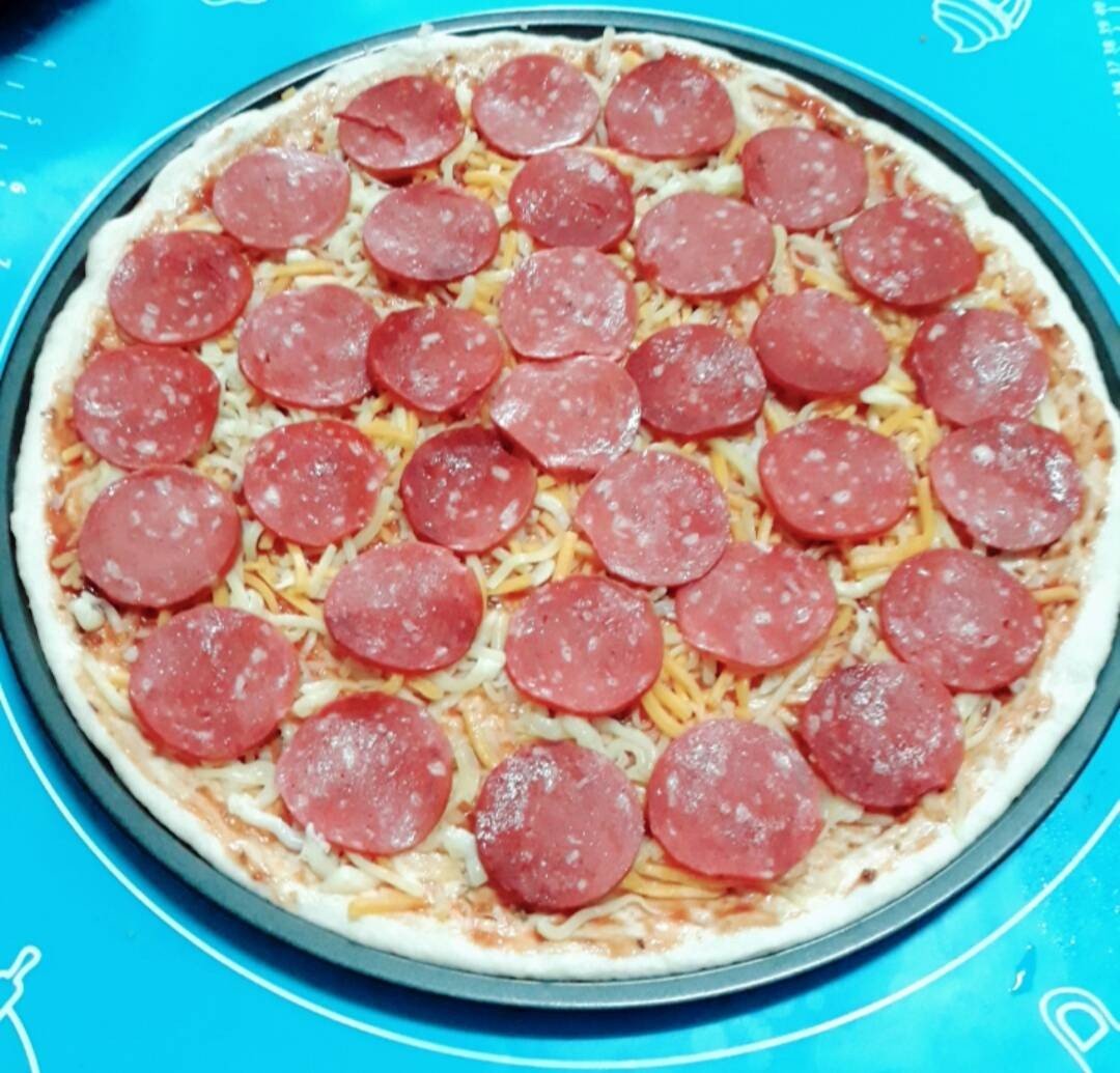สูตรแป้งพิซซ่าบางกรอบ ( ถาดใหญ่ 2 ถาด) Homemade Thin Crust Pizza Dough