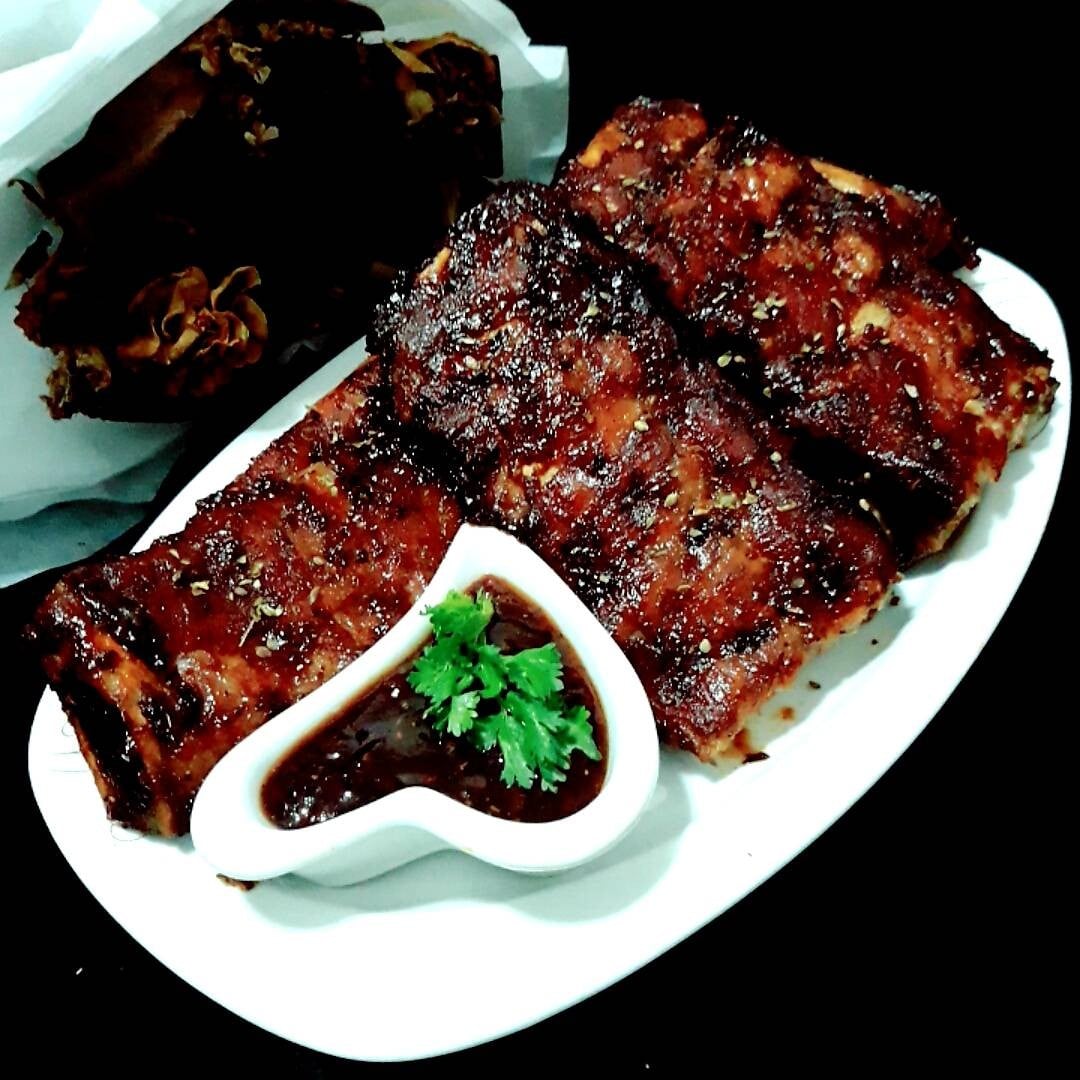 ซี่โครงหมูอบซอสบาบีคิว(สูตรมัดใจคุณสา😁) pork ribs with barbecue sauce