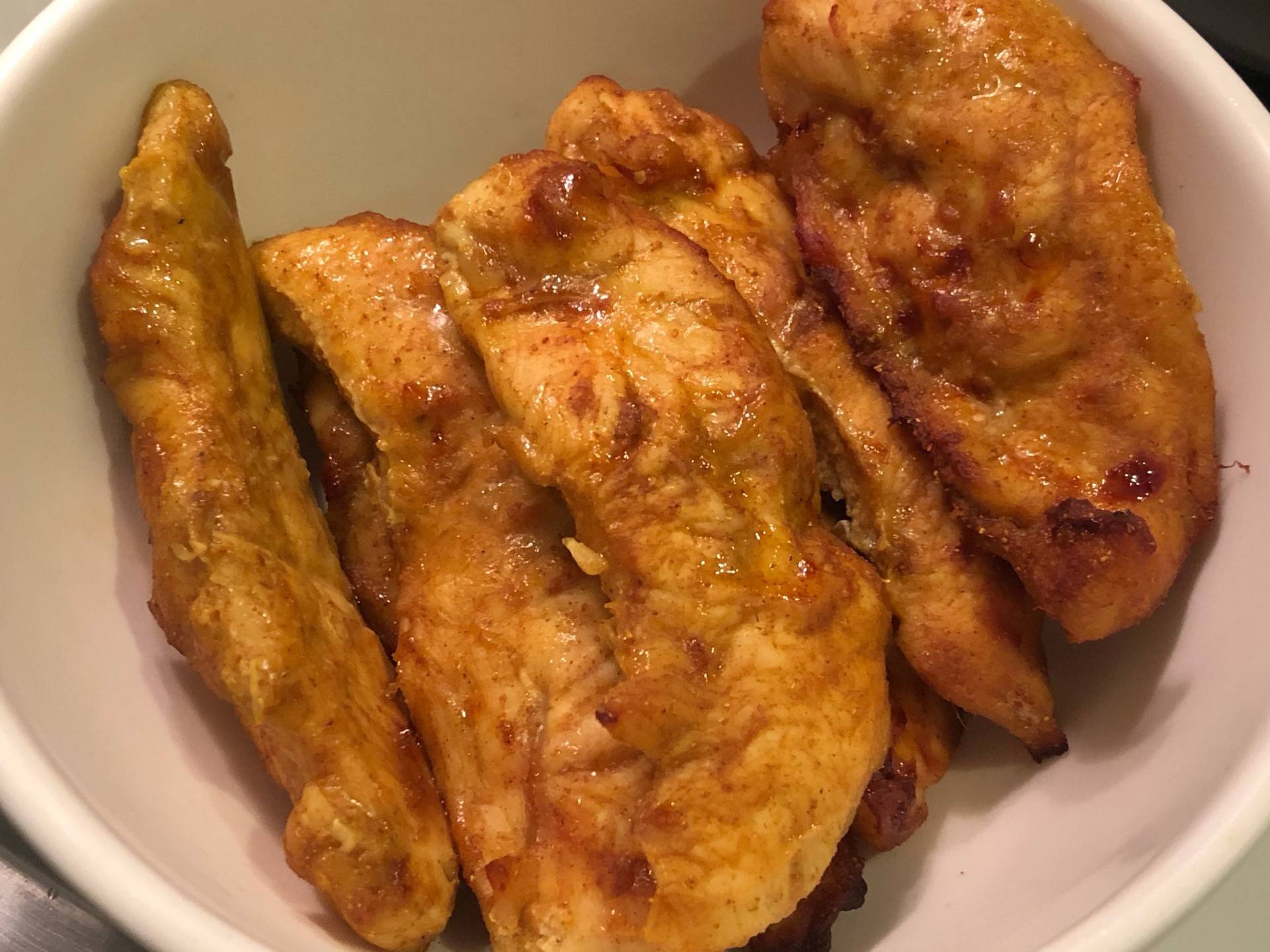 สันในไก่หมักผงกะหรี่ทอดไร้น้ำมัน