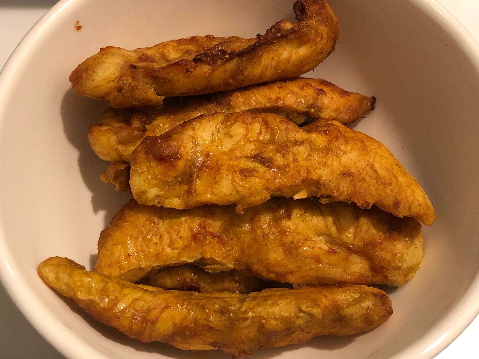 สันในไก่หมักผงกะหรี่ทอดไร้น้ำมัน
