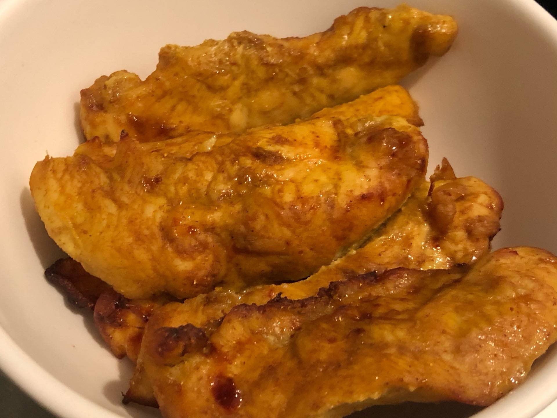 สันในไก่หมักผงกะหรี่ทอดไร้น้ำมัน
