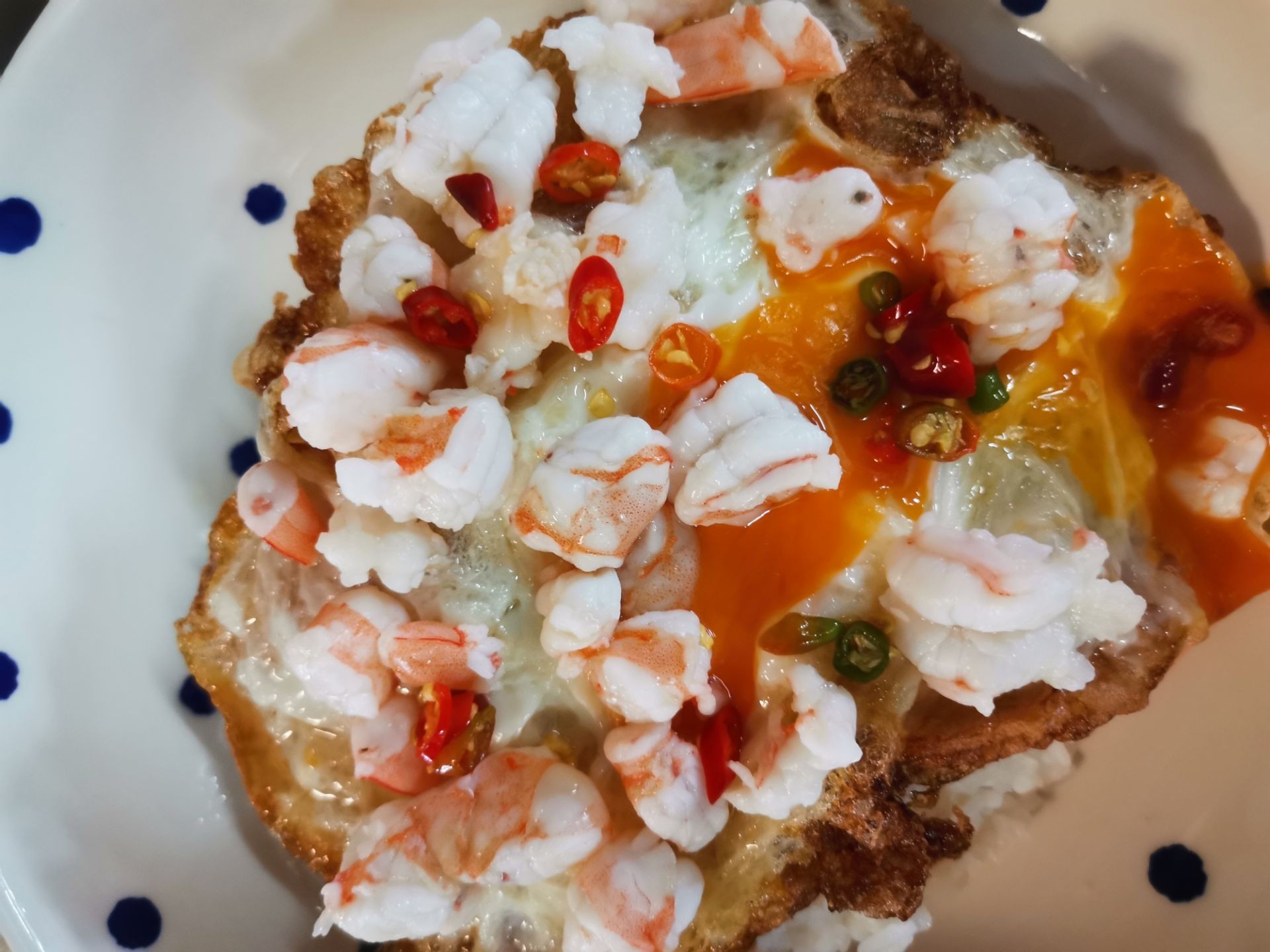 ข้าวราดไข่ดาวกุ้ง