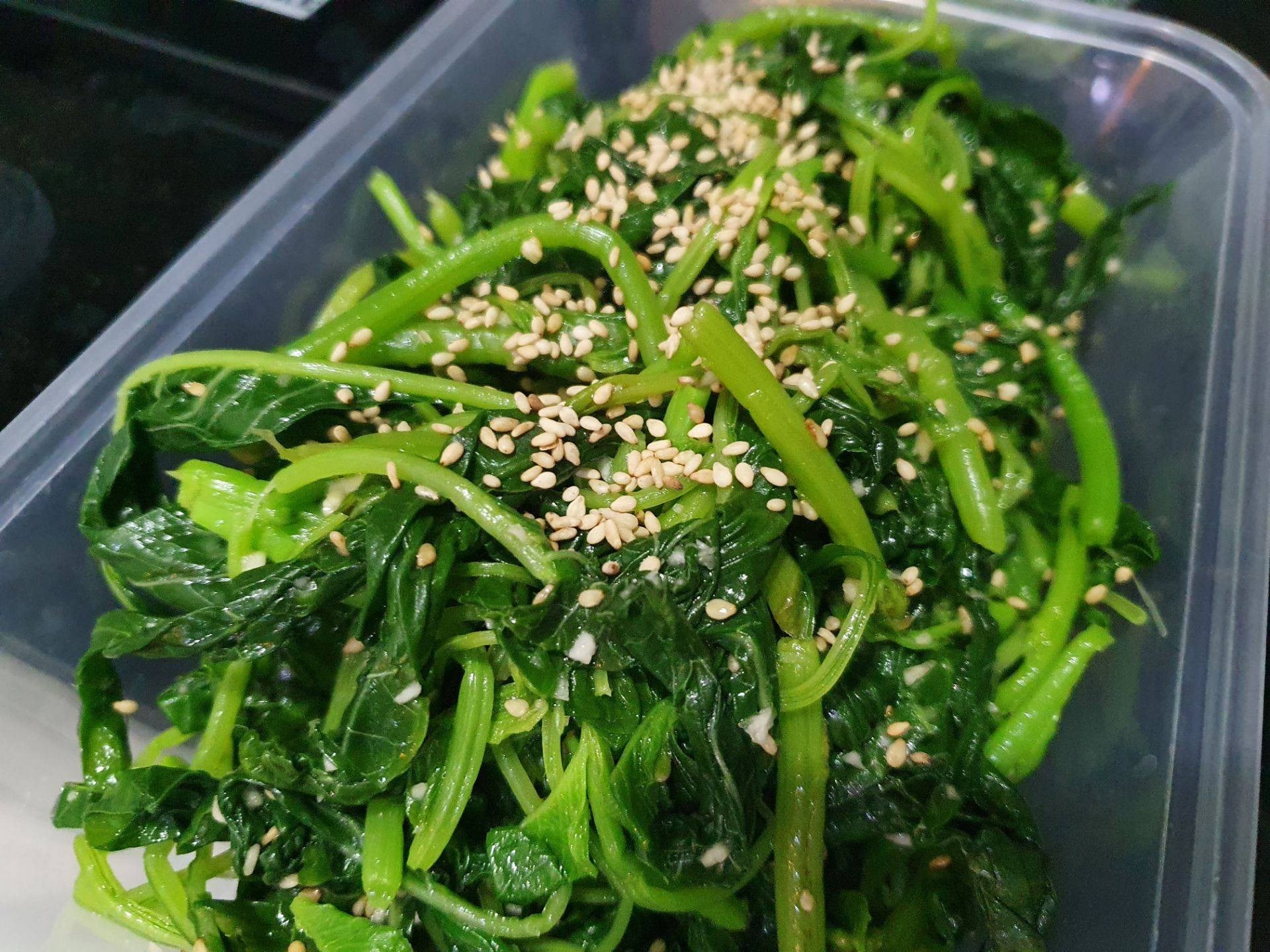 ผักโขมน้ำมันงา เครื่องเคียงเกาหลี