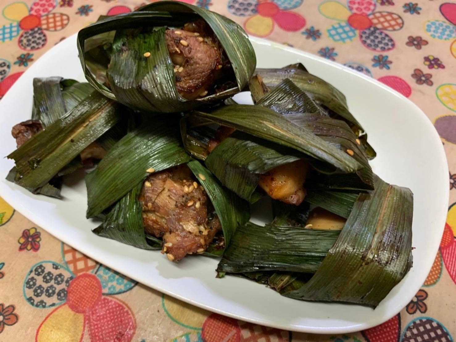 ไก่ห่อใบเตย (หม้อทอดไร้น้ำมัน)