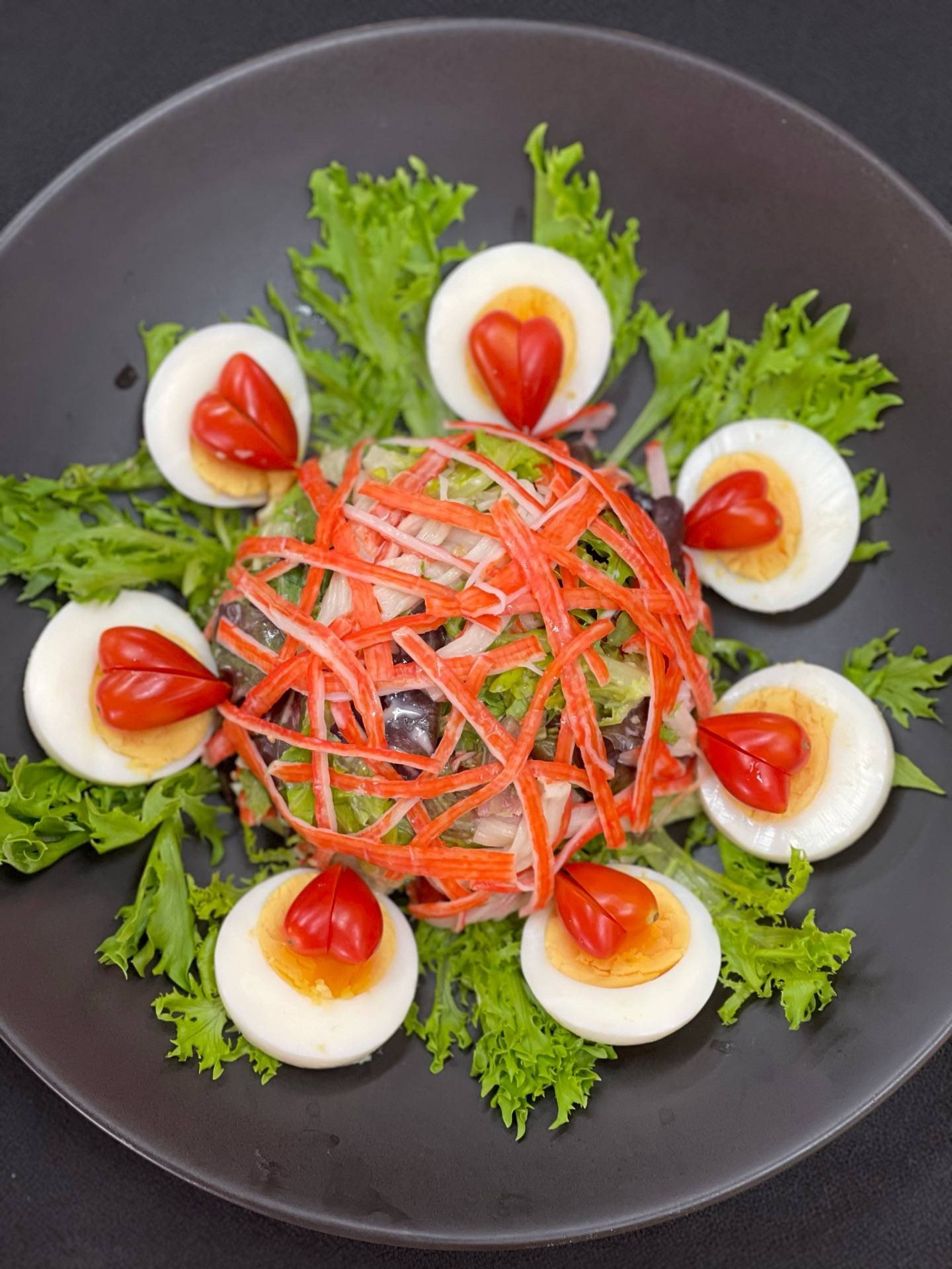 สลัดปูอัดไข่ต้มน้ำสลัดญี่ปุ่น 