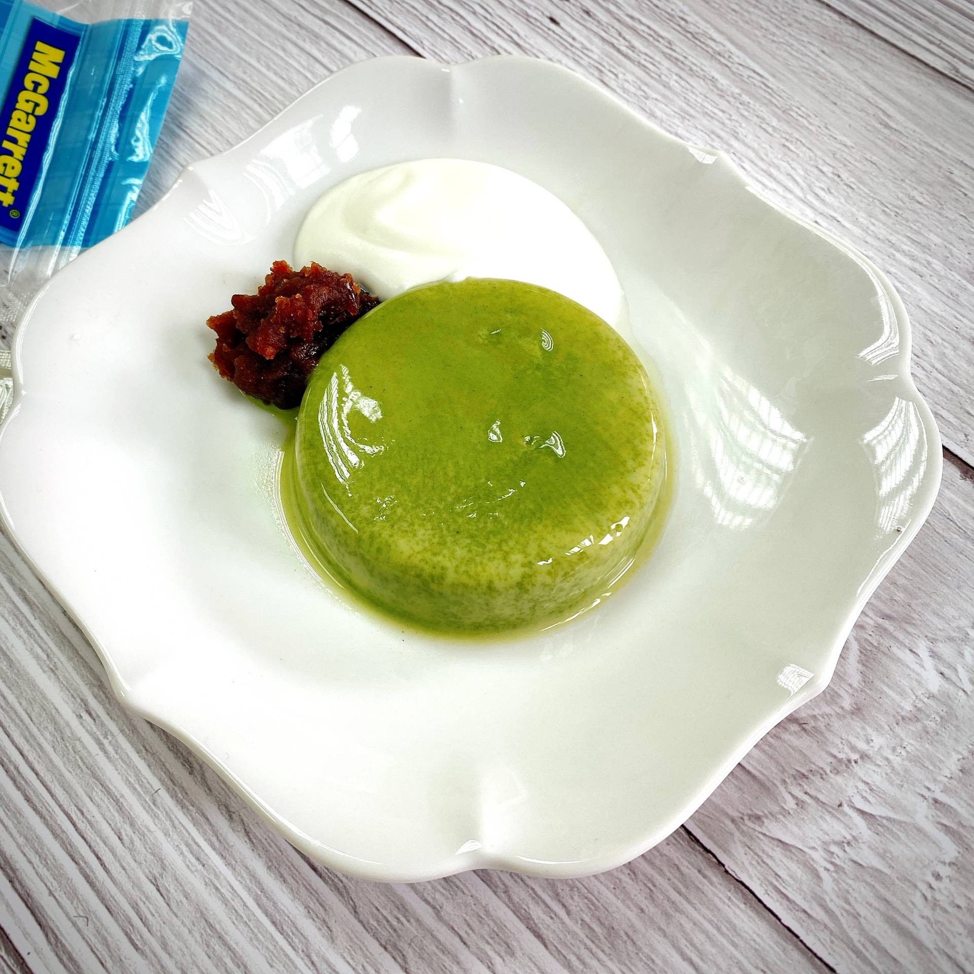 พุดดิ้งชาเขียวถั่วแดง