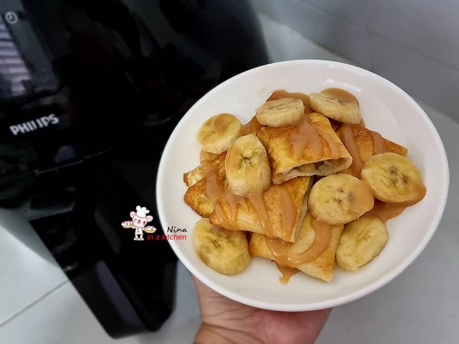 [Philips Airfryer] ขนมปังไส้กล้วยหอม ซอสคาราเมล