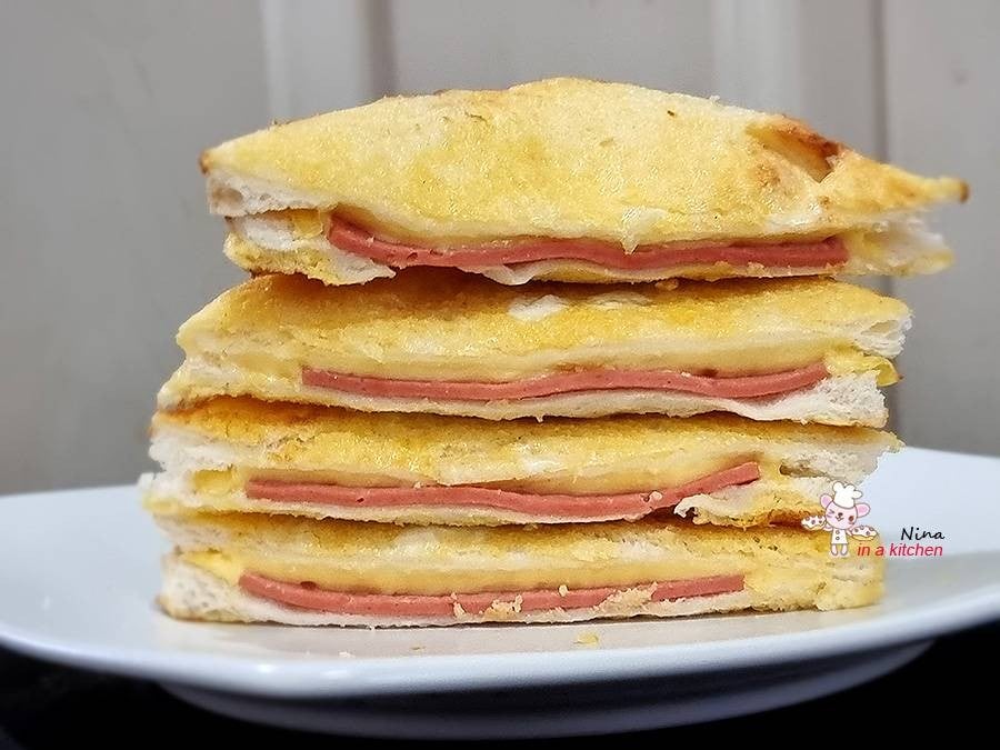 [Philips Airfryer] ขนมปังชุบไข่ไส้แฮมชีส