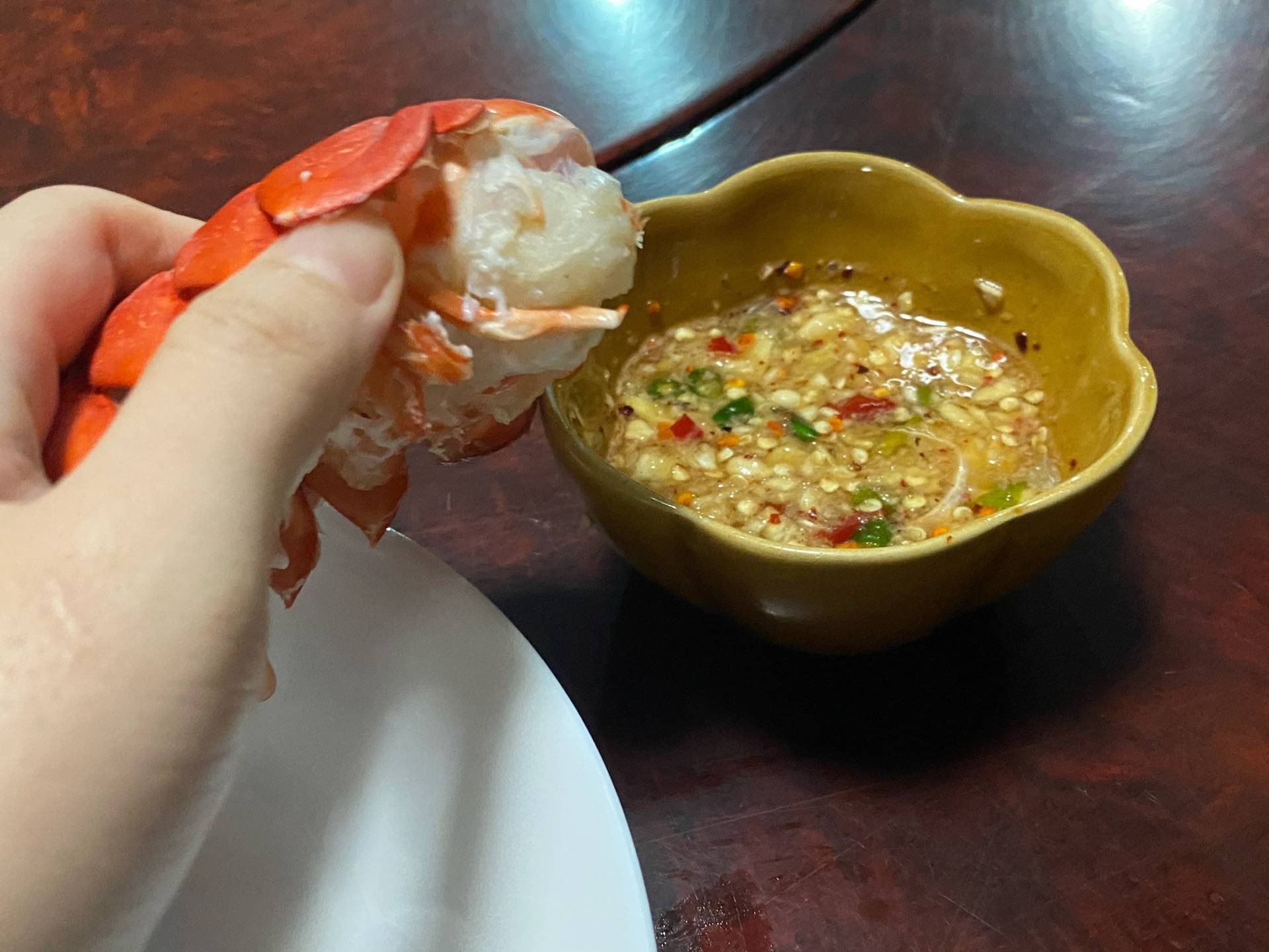 กุ้งแม่น้ำย่าง+กุ้งล็อบเตอร์นึ่ง+น้ำจิ้มซีฟู้ต