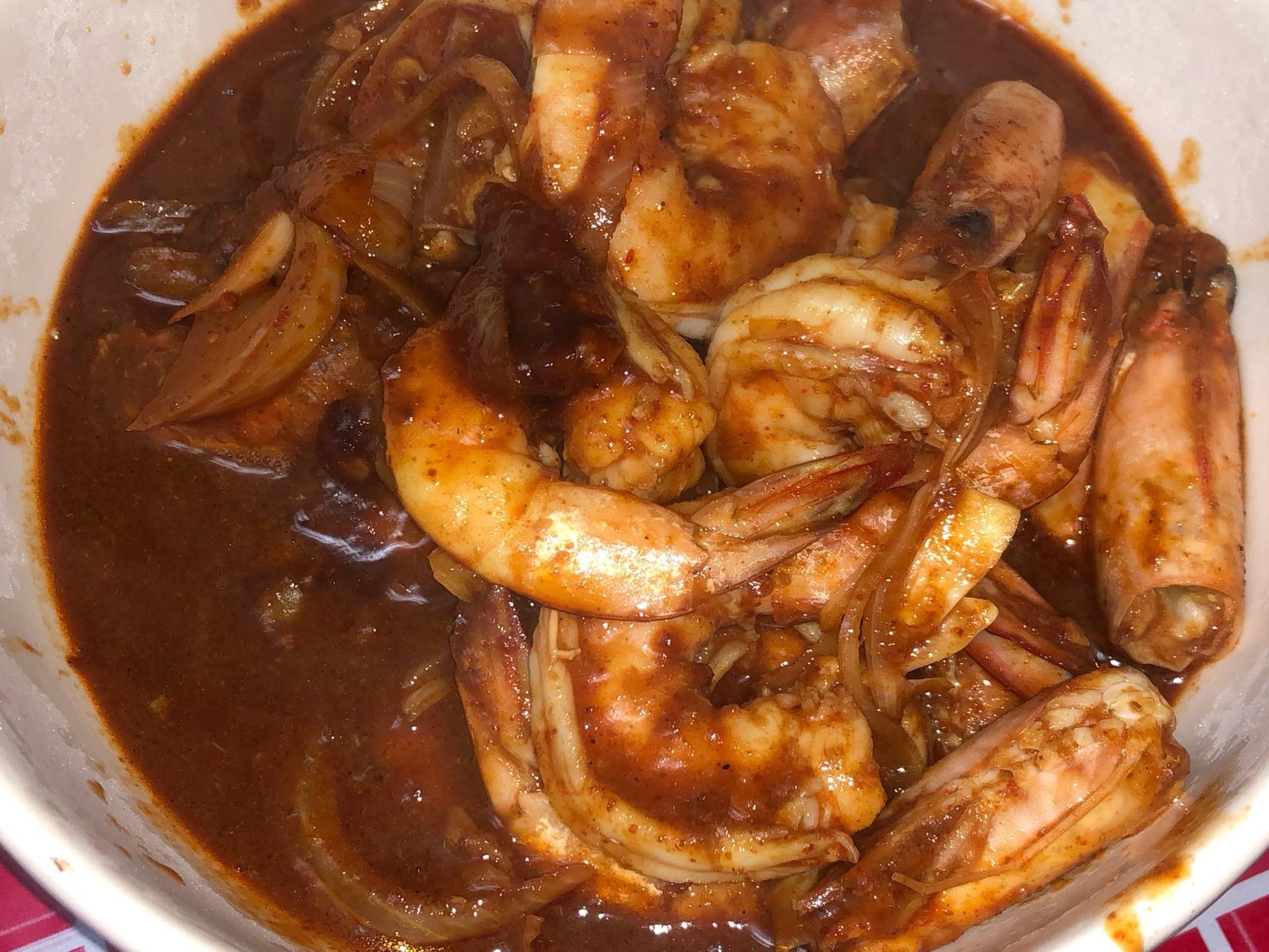 กุ้งผัดพริกเผาหม่าล่า