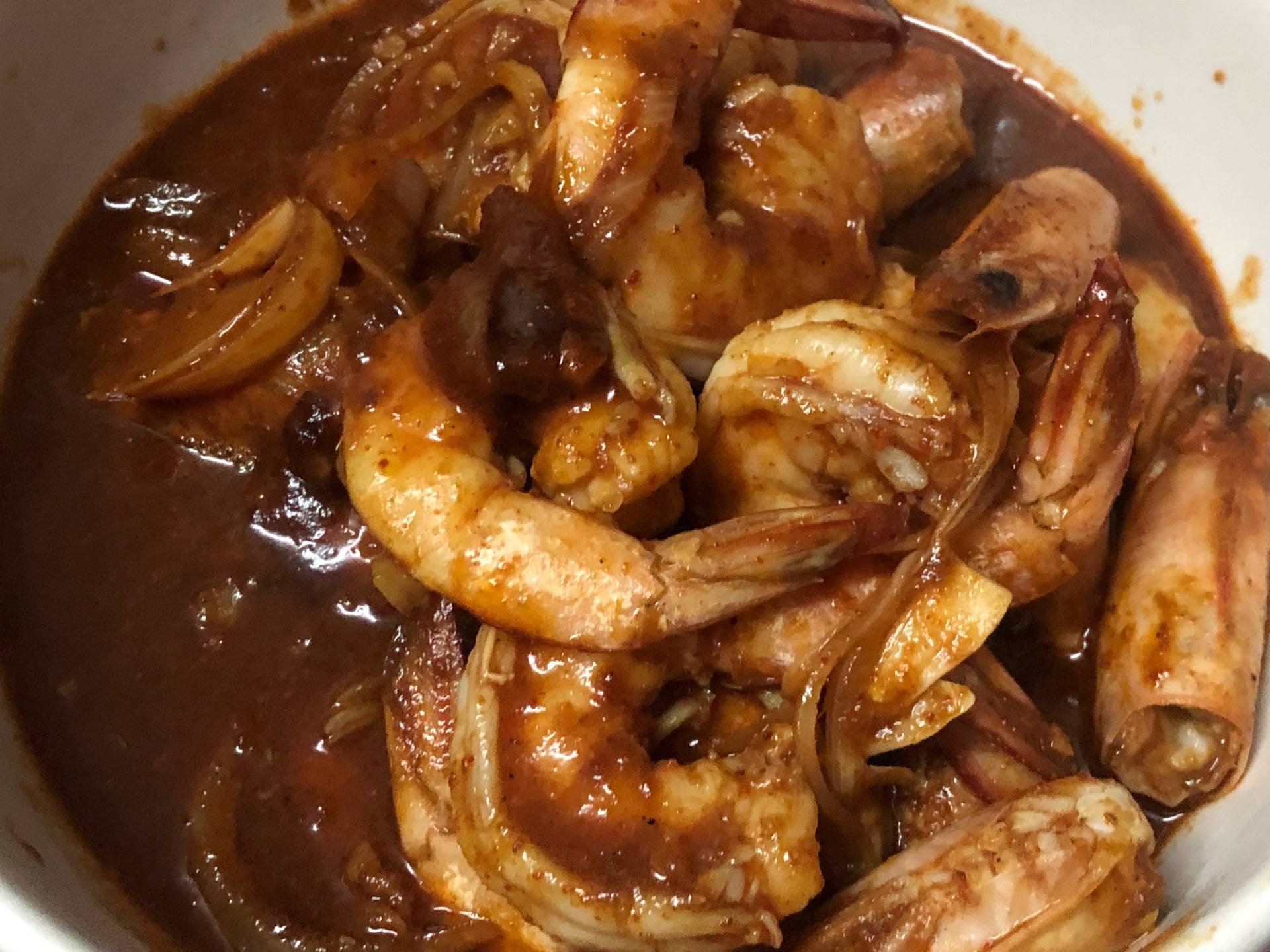 กุ้งผัดพริกเผาหม่าล่า