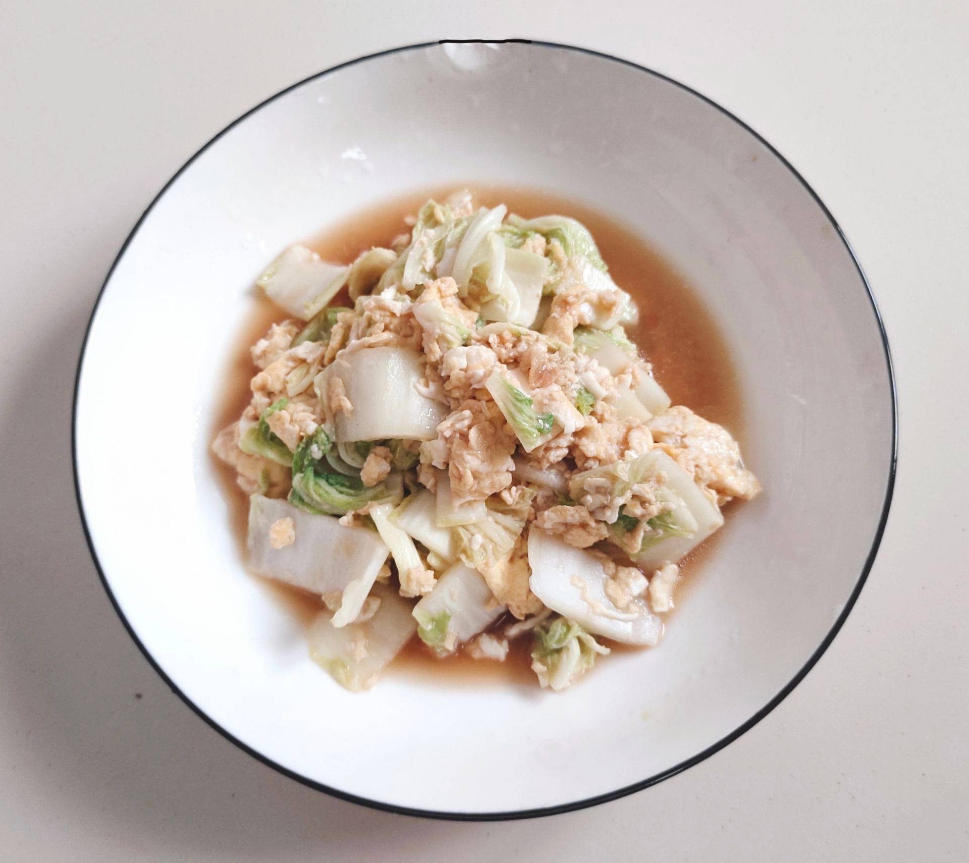 ผักกาดขาวผัดไข่