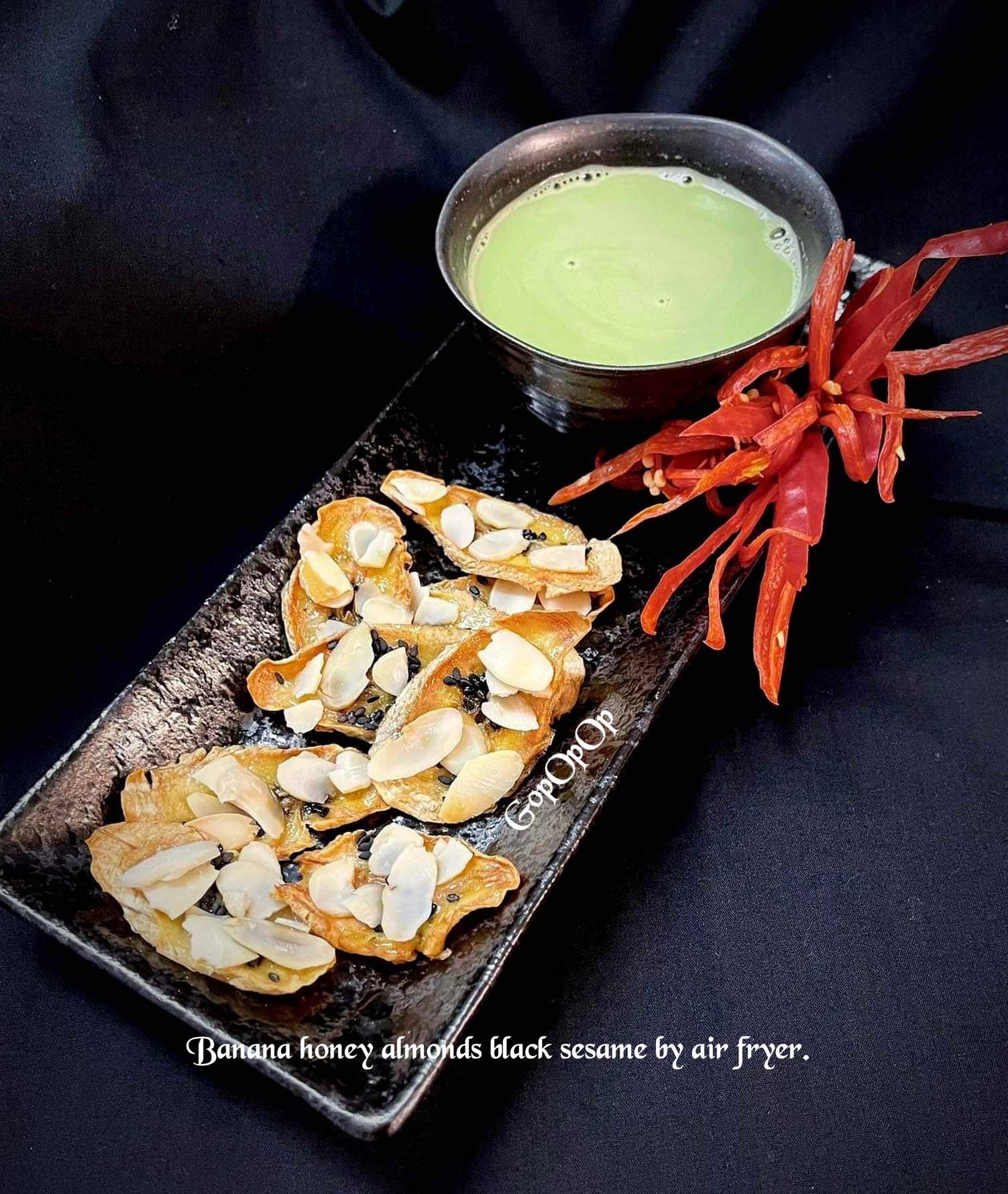 Banana honey almond black sesame by air fryer