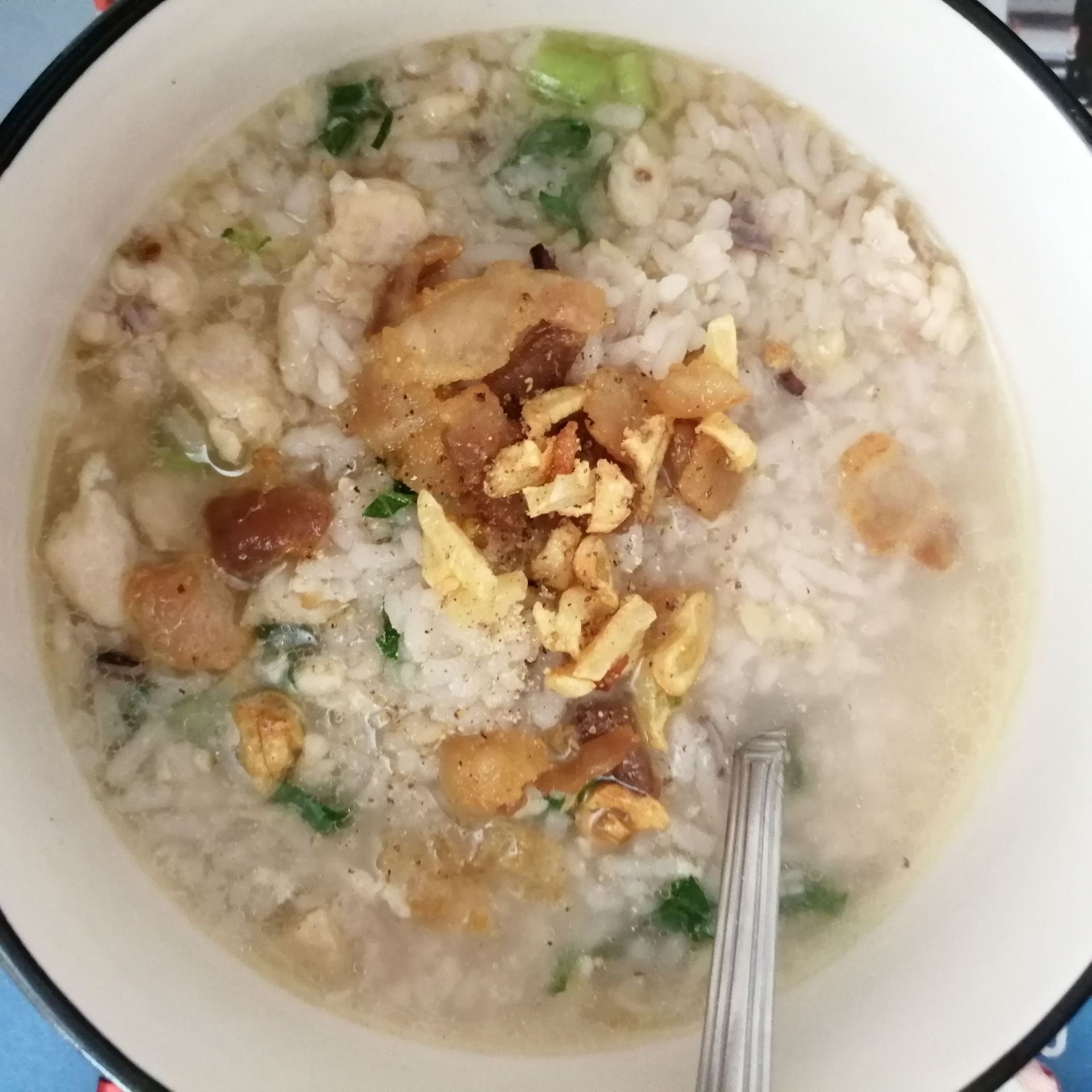 ข้าวต้มกากหมู  🐽🥓🥣
